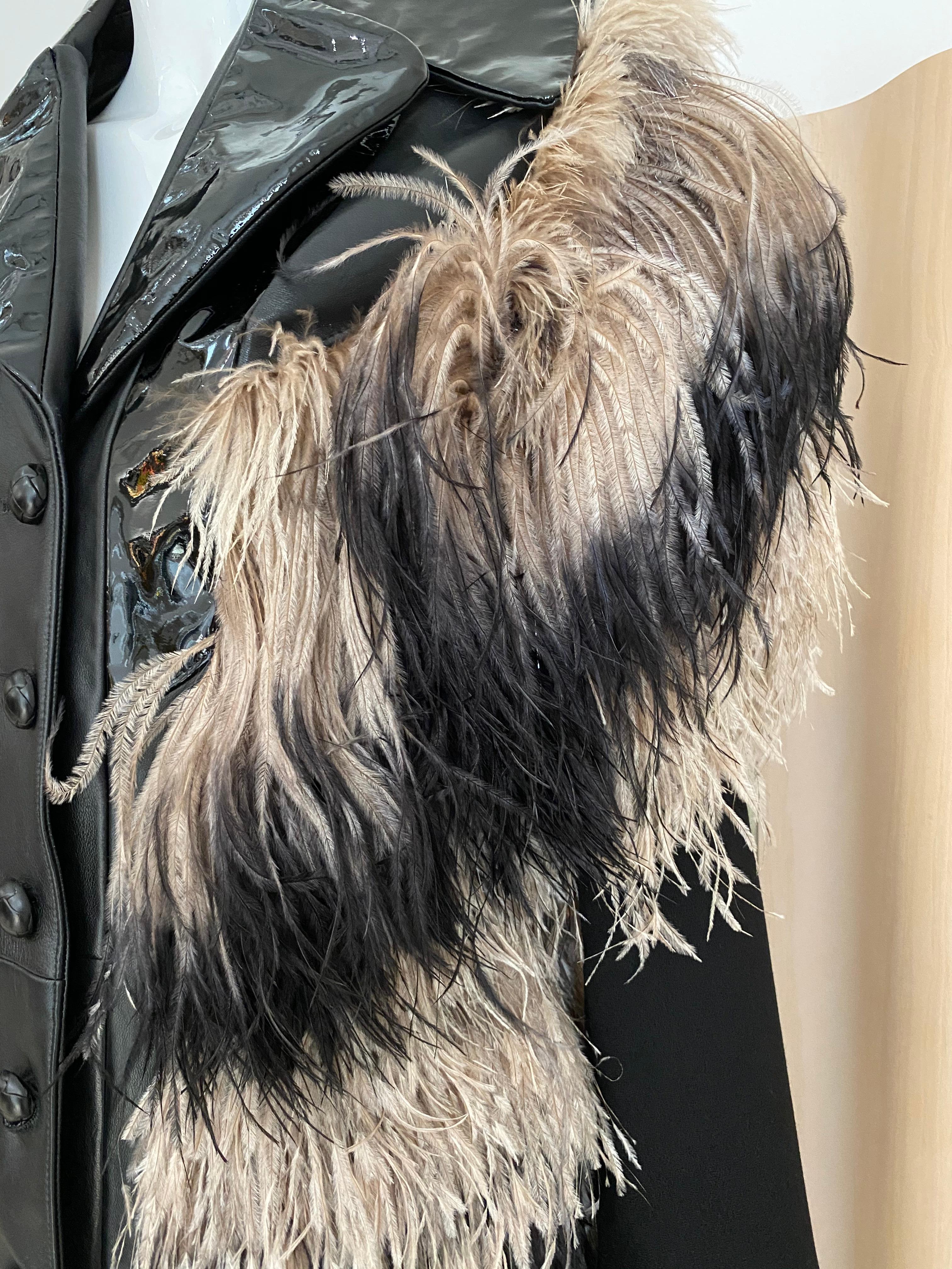 Rodarte Coat with Ostrich  For Sale 6