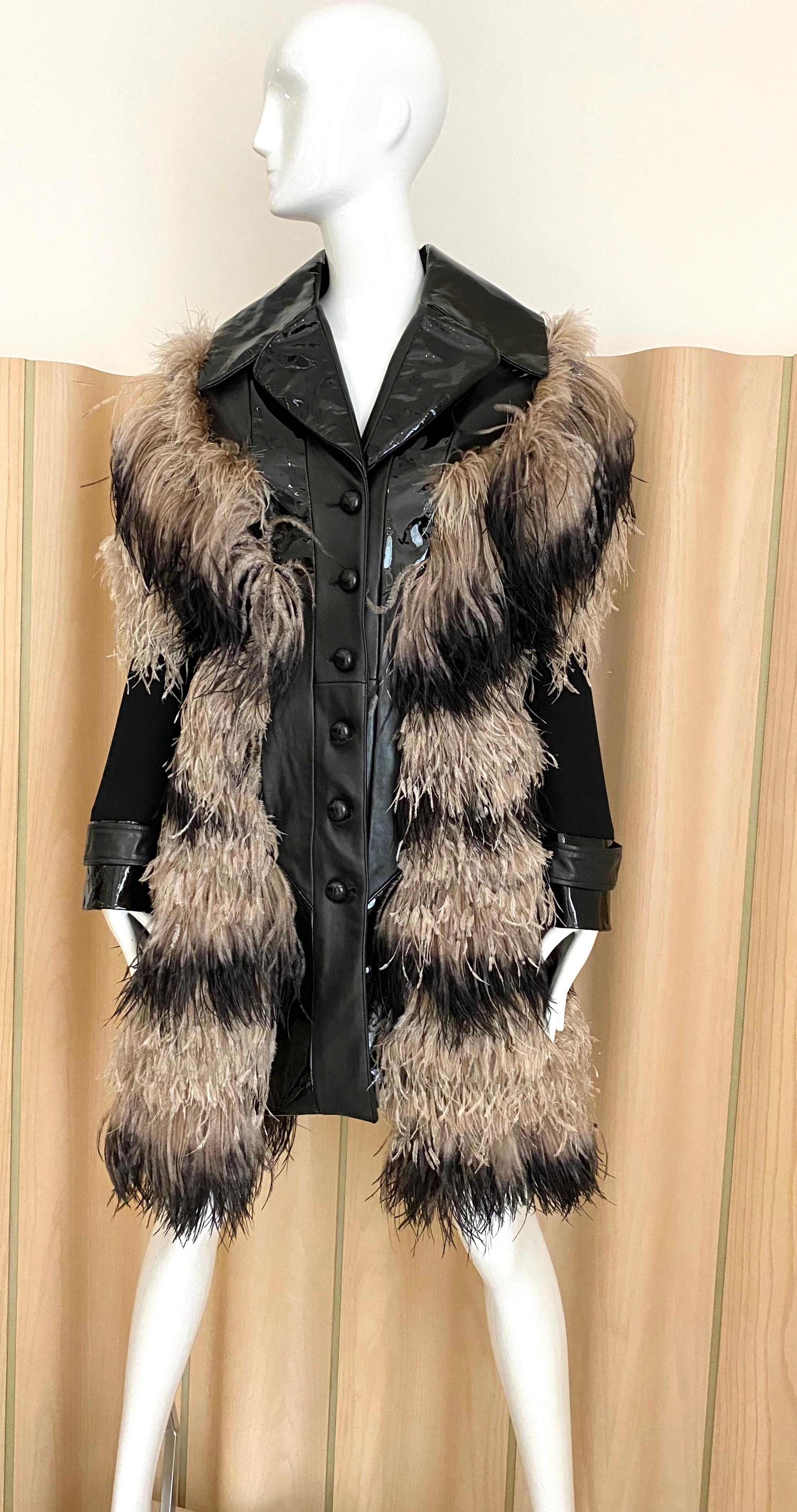 Rodarte Coat with Ostrich  For Sale 7