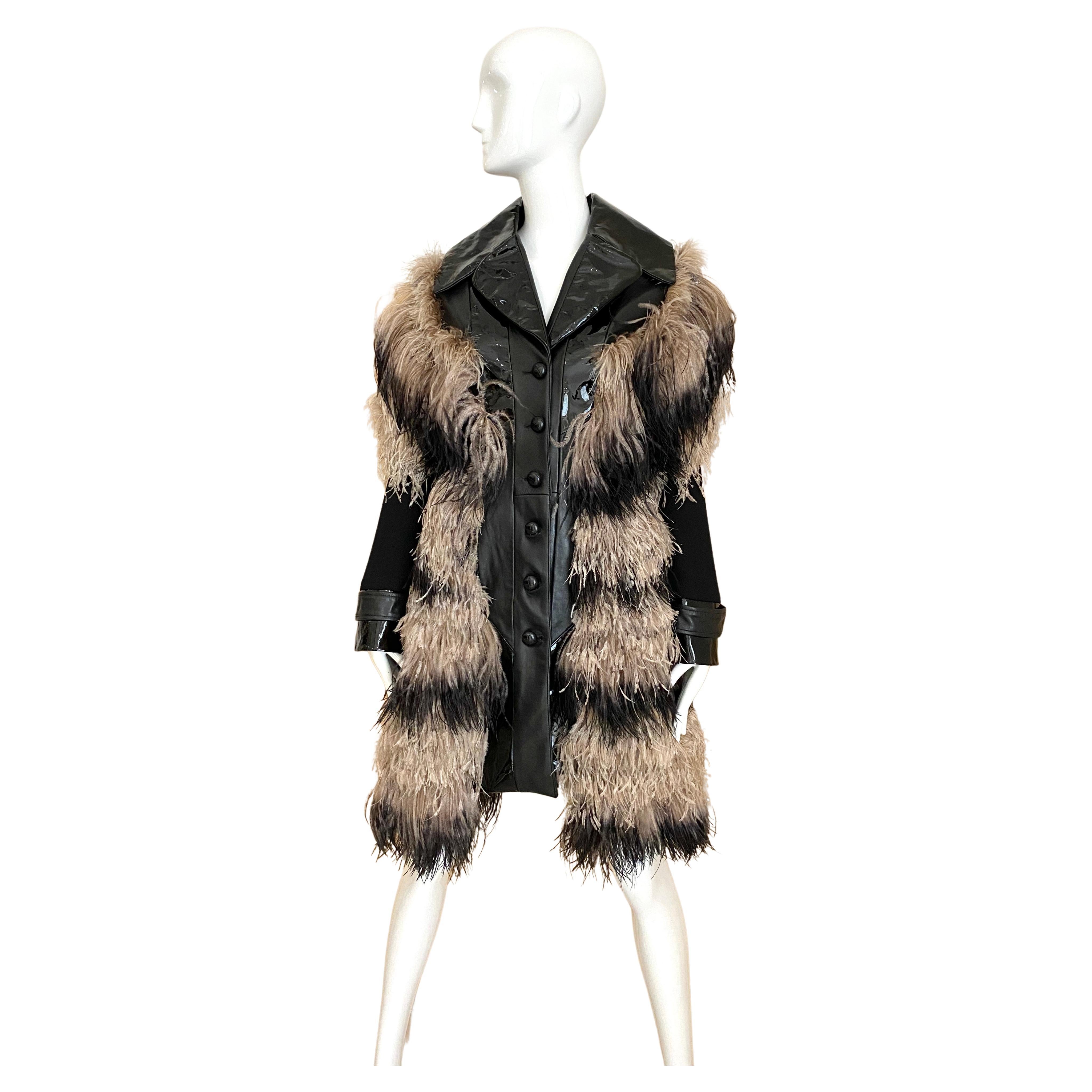 Rodarte Coat with Ostrich  For Sale