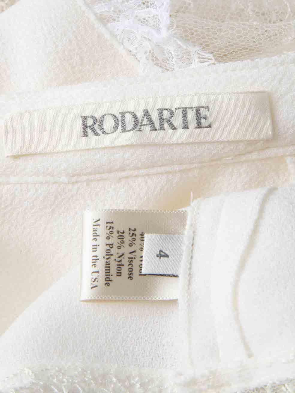 Women's Rodarte Ecru Wool Embroidered Lace Panel Skirt Size S
