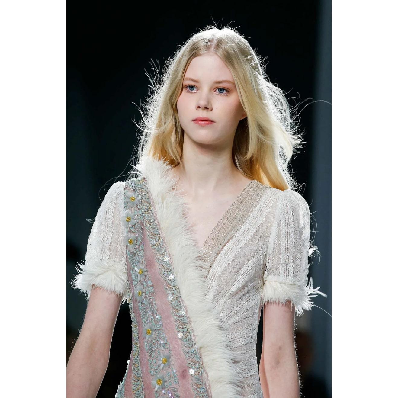 Rodarte Fall 2015 Lace Crystal Embellished Feather Trim Mini Dress For Sale 11