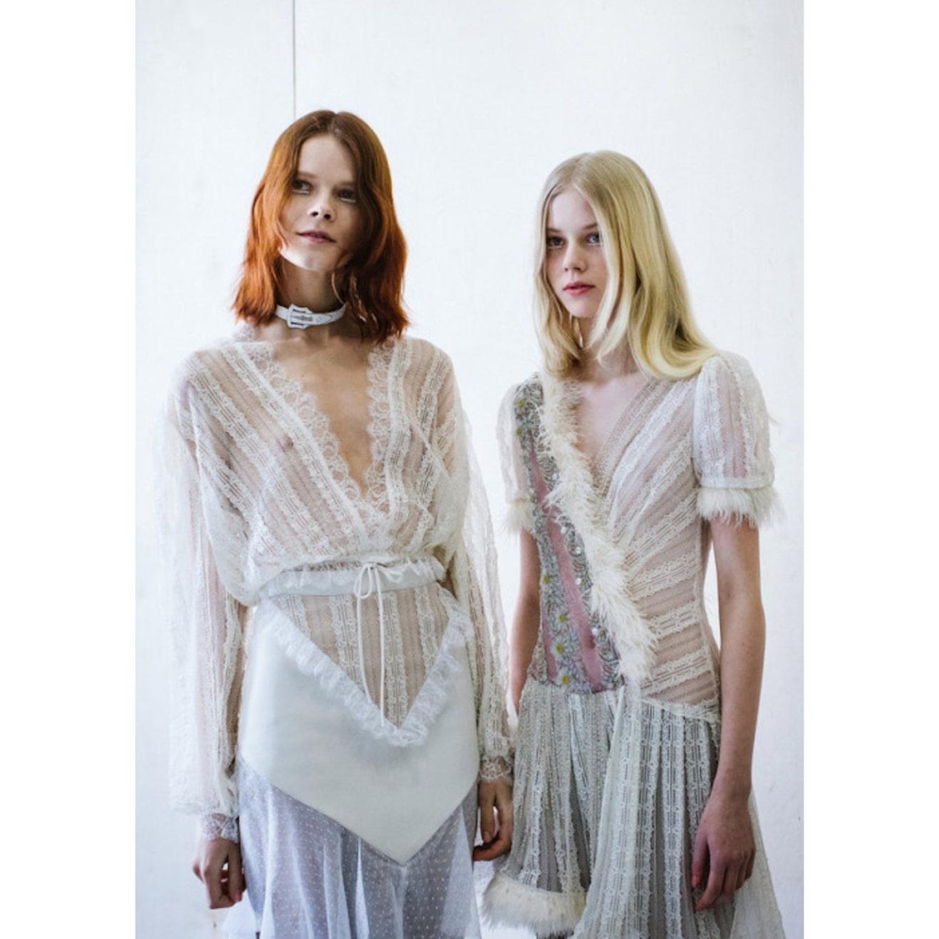 Rodarte Fall 2015 Lace Crystal Embellished Feather Trim Mini Dress For Sale 12