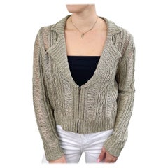 Rodarte for Opening Ceremony grand cardigan à découpes en acrylique vert kaki