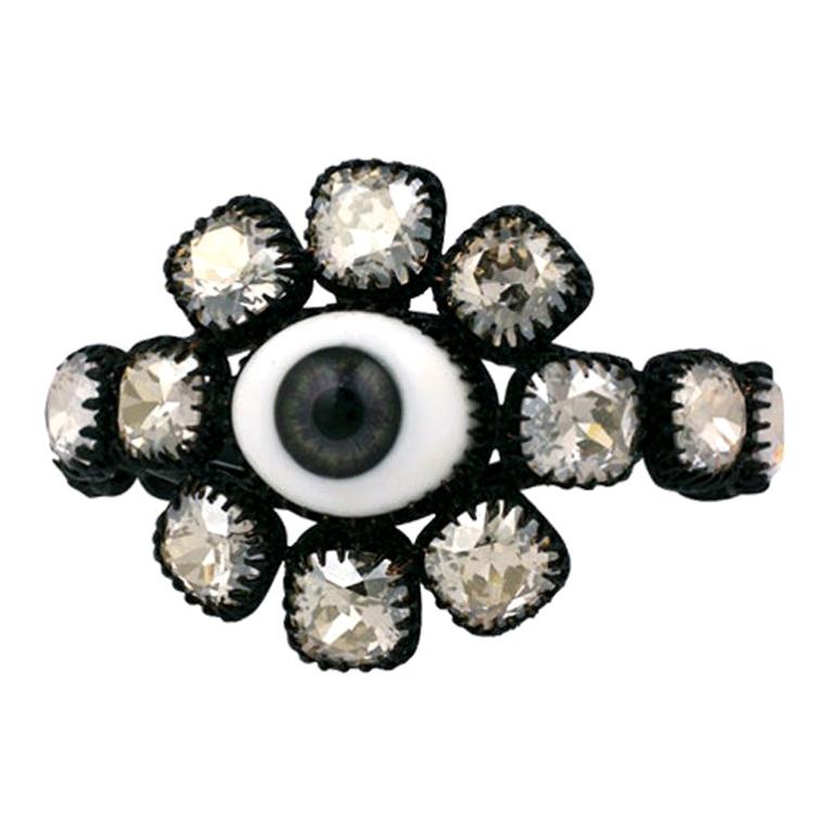 Rodarte Jewelled Grey "Eye" Cuff For Sale
