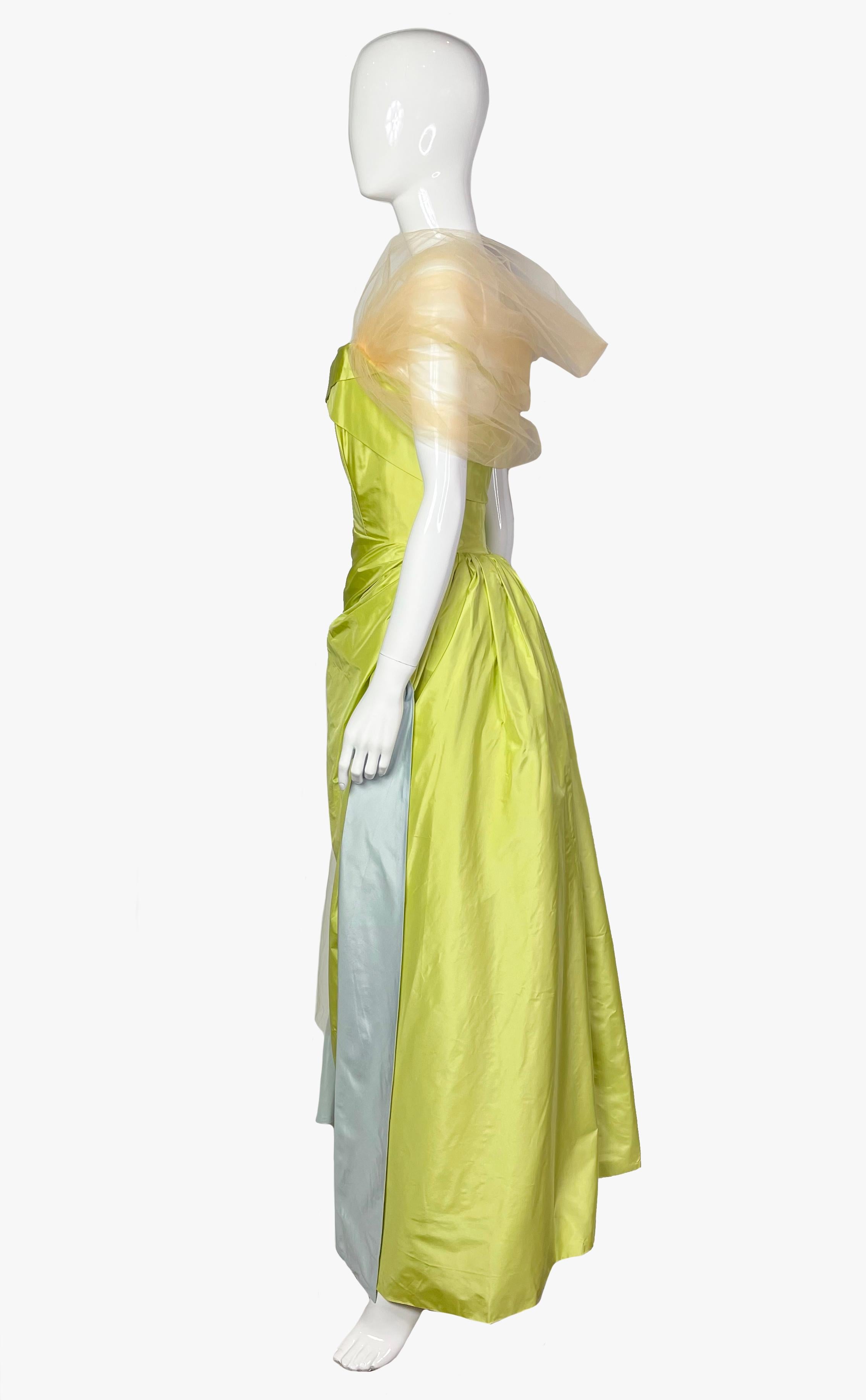 Women's Rodarte Lime and Blue Tulle Evening Gown, 2020  