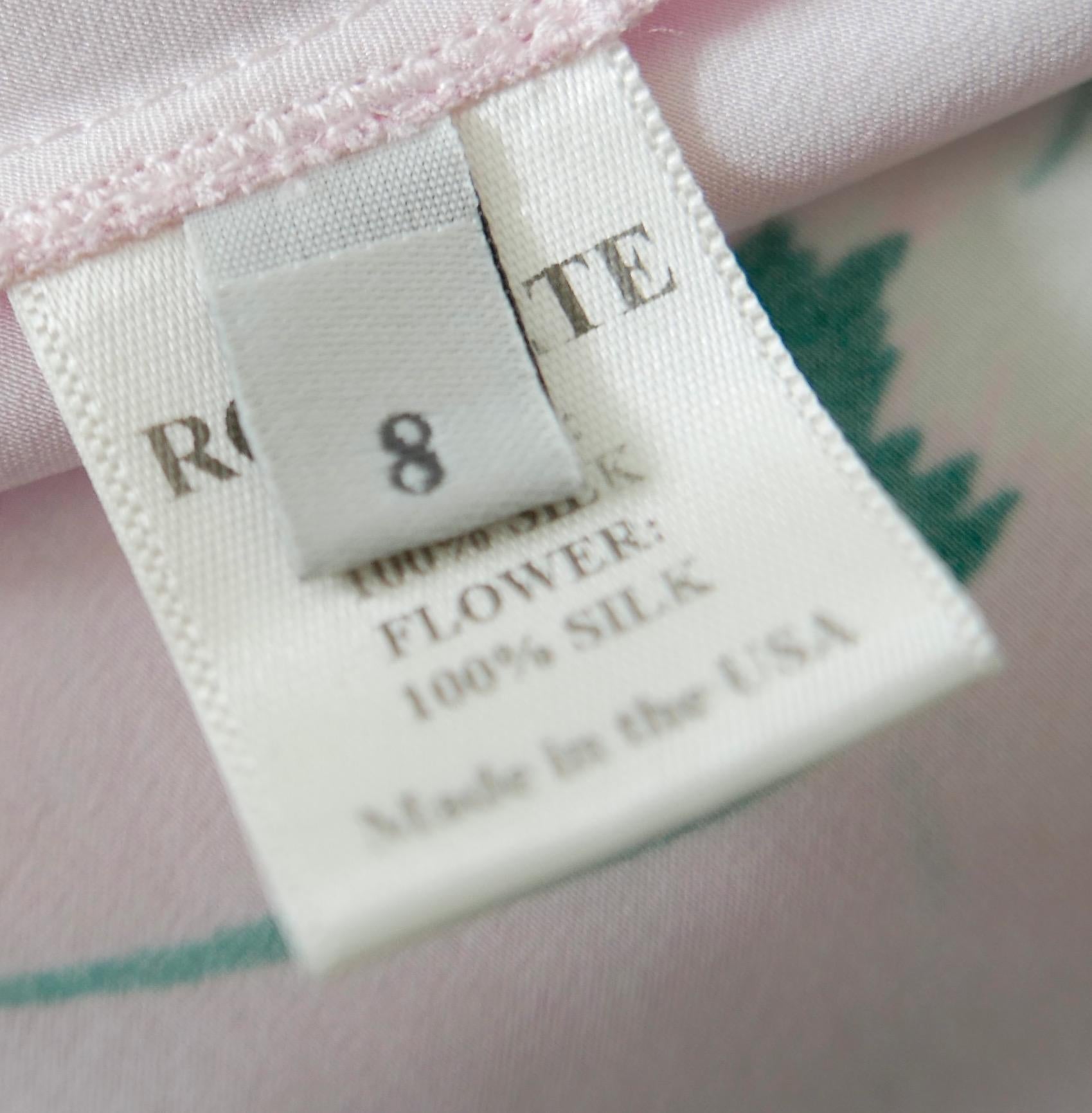 Rodarte pink silk corsage embellished slip dress For Sale 4