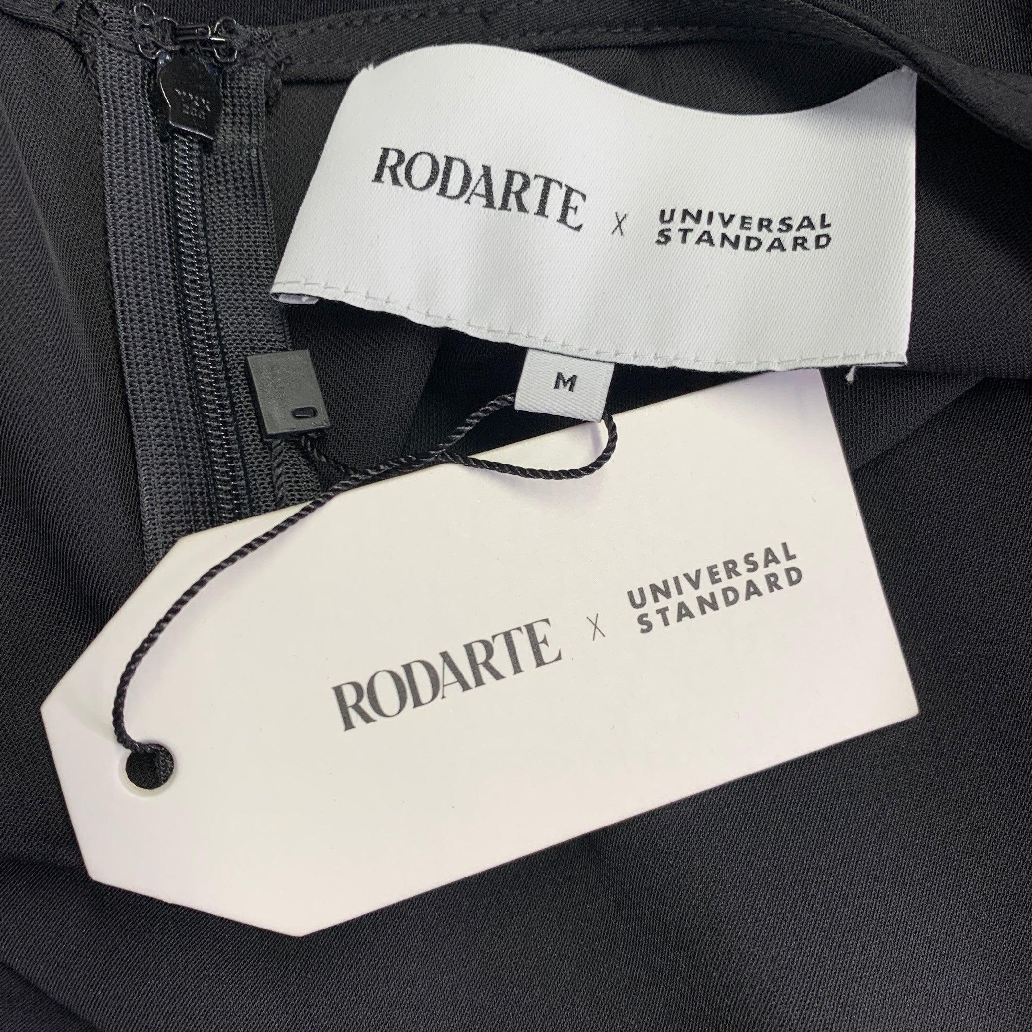 RODARTE Size 18 Black Polyester Blend Ruched Asymmetrical Dress For Sale 1
