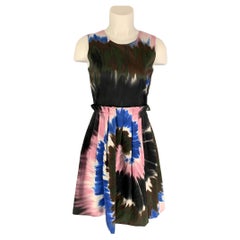 RODARTE Size 2 Multi-Color Silk Abstract Sleeveless Dress