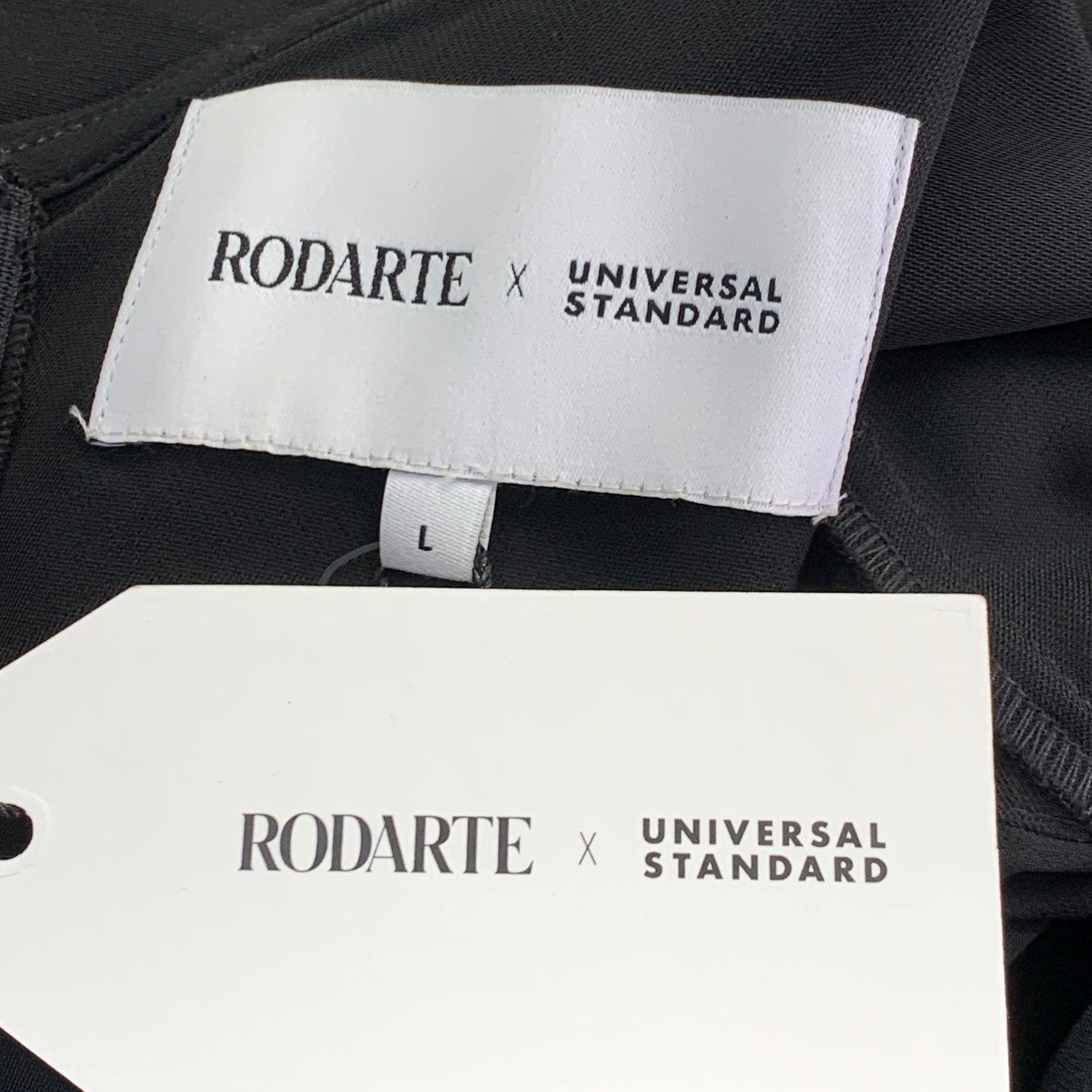 RODARTE Size 22 Black Polyester Blend Ruffled Cold Shoulder Jumpsuit In Excellent Condition For Sale In San Francisco, CA
