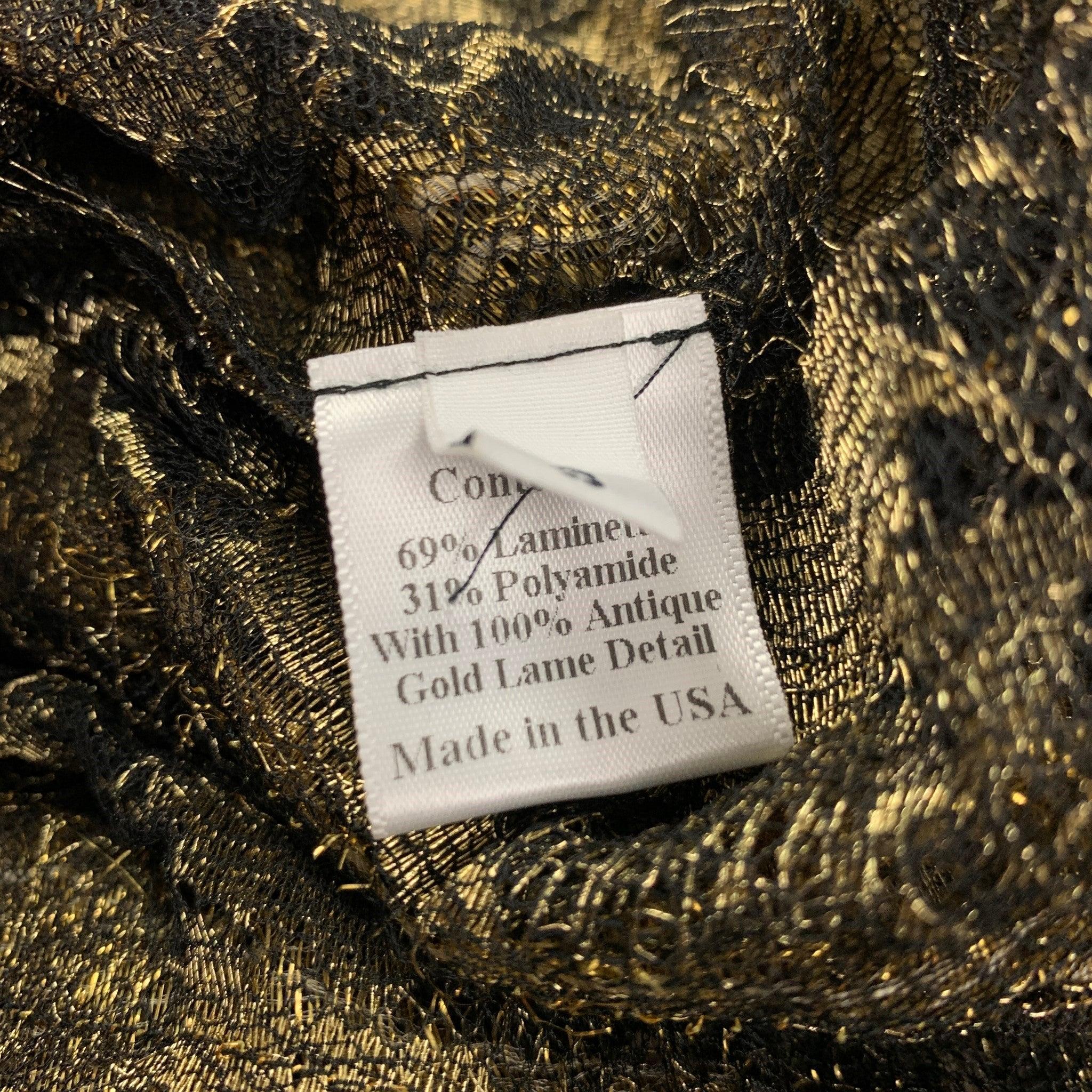 RODARTE Größe 8 Gold Schwarzes Kleid mit 3/4-Ärmeln aus Polyamidenmischung im Angebot 1