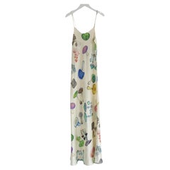 Rodarte Primavera 2022 Vestido de seda con estampado de champiñones