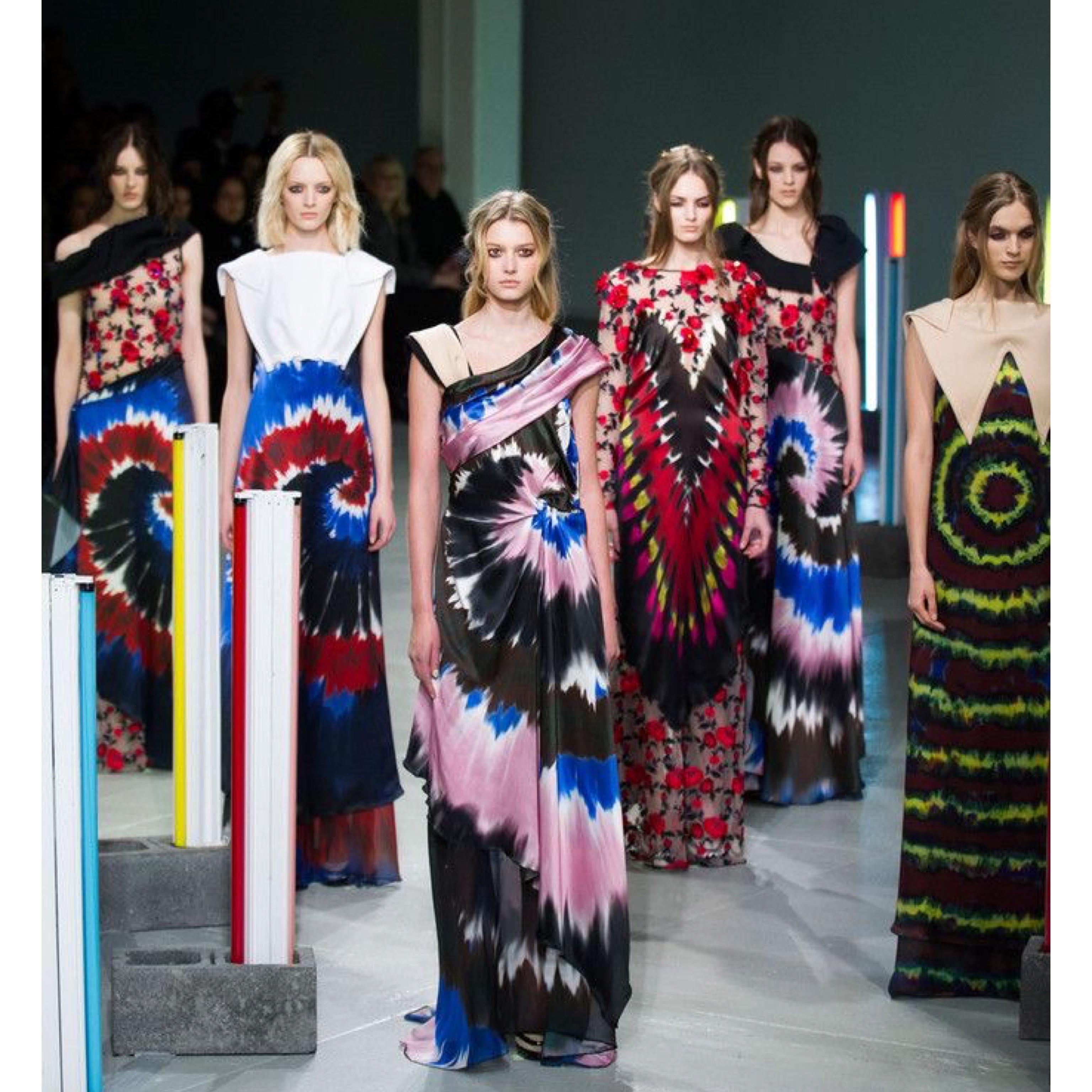 Rodarte Tie Dye Beaded Embroidered Silk Gown F/W 2013 Runway For Sale 9