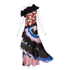 Rodarte Tie Dye Beaded Embroidered Silk Gown F/W 2013 Runway