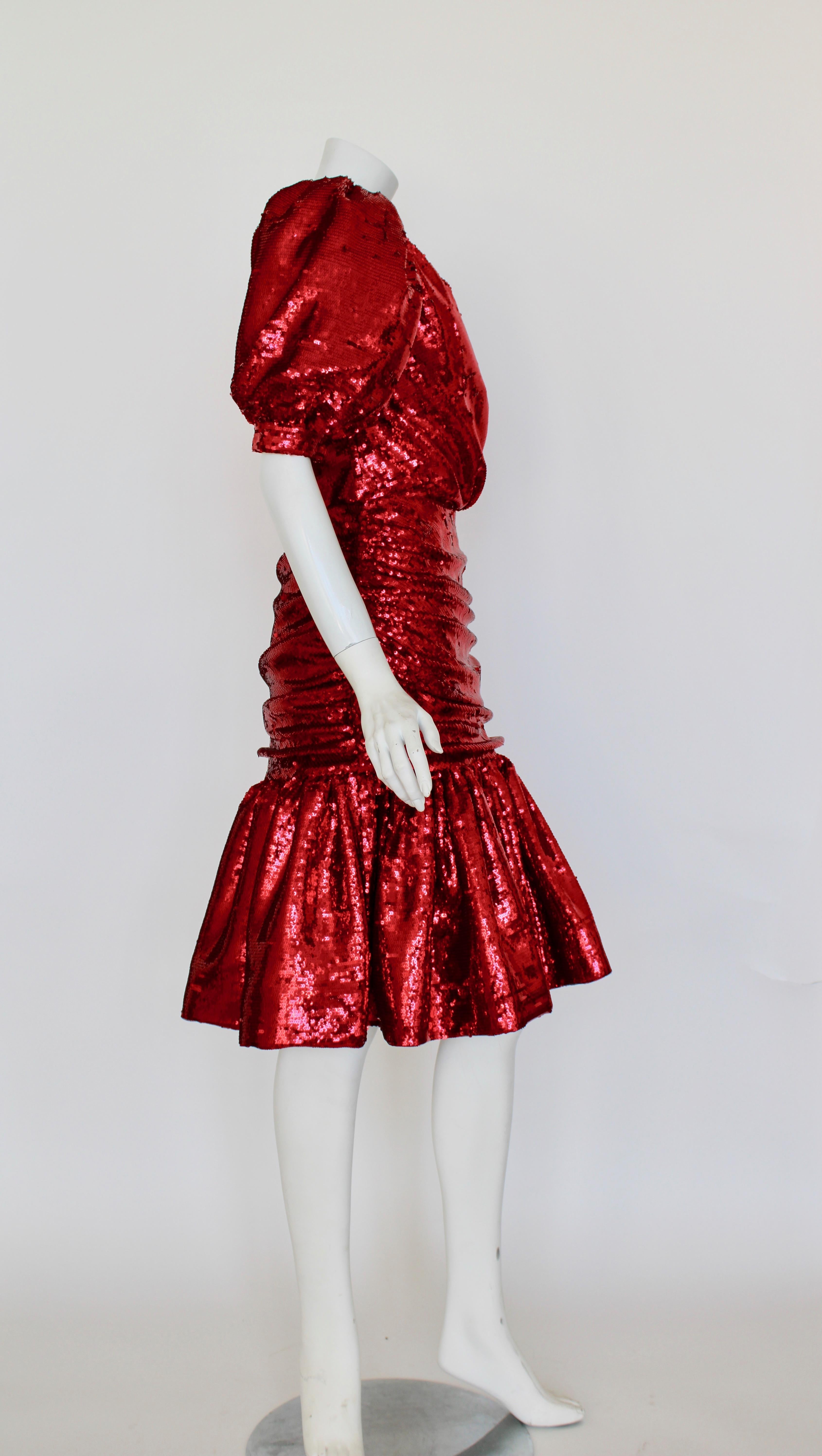 Rodarte Wrap-Effect Ruched Sequined Dress For Sale 2