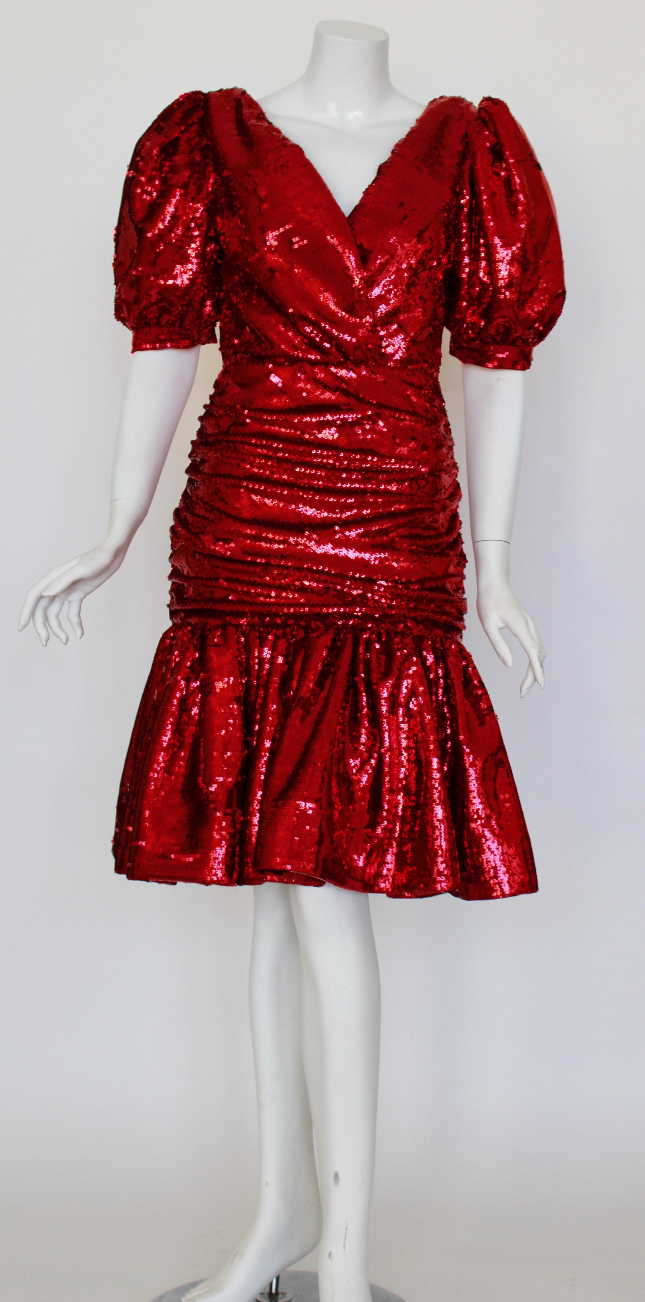 Rodarte Wrap-Effect Ruched Sequined Dress For Sale 3