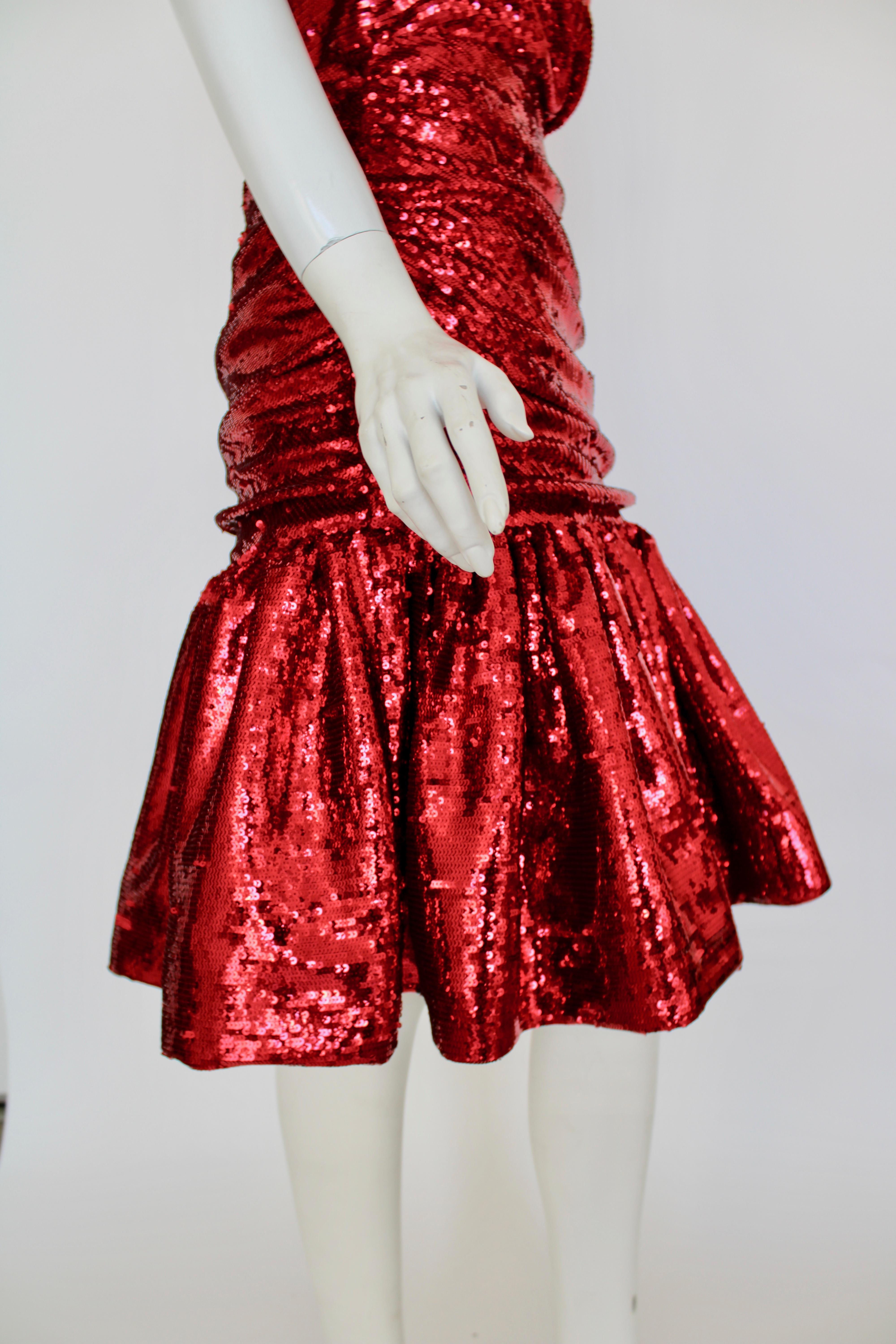 Women's Rodarte Wrap-Effect Ruched Sequined Dress For Sale
