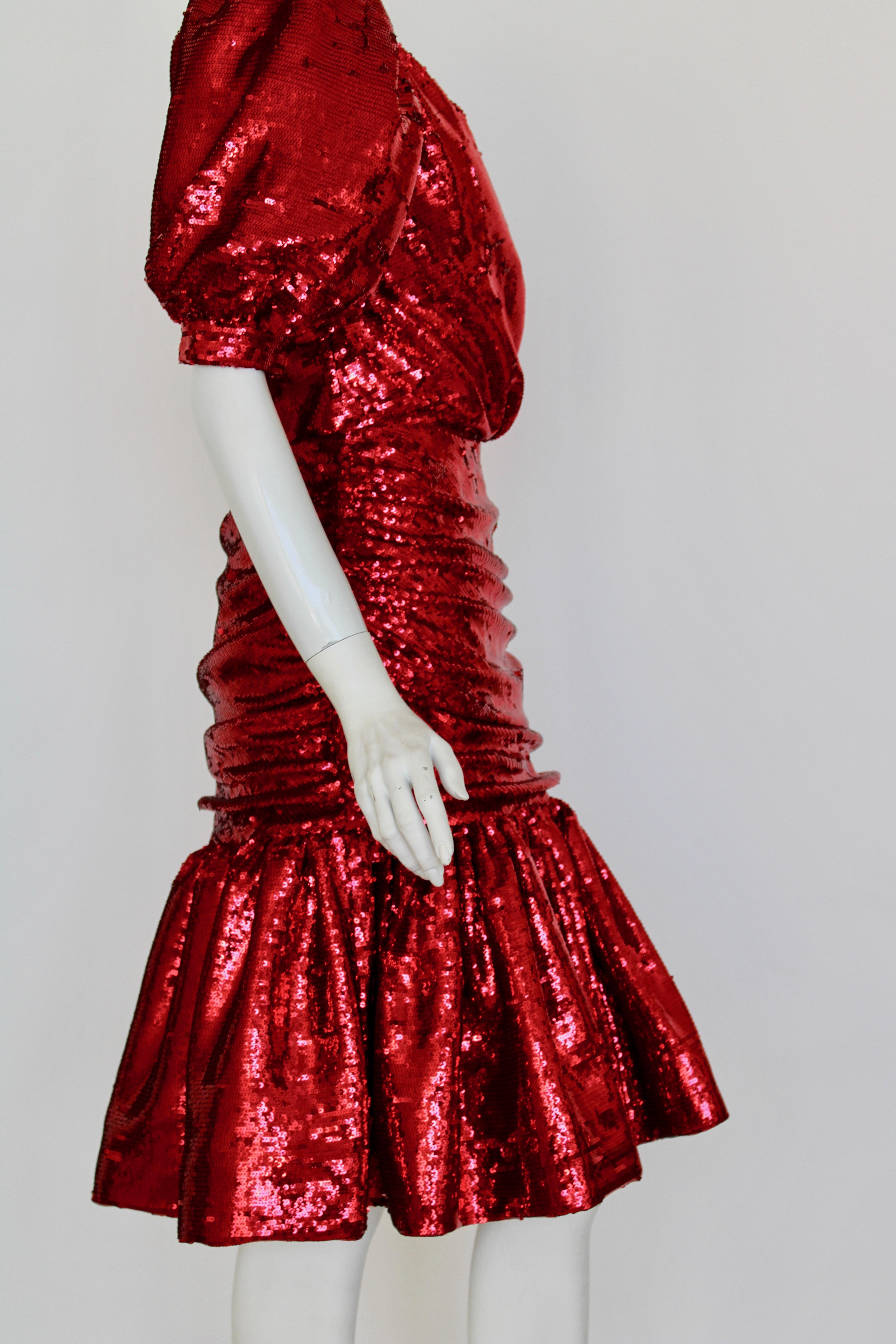 Rodarte Wrap-Effect Ruched Sequined Dress For Sale 1