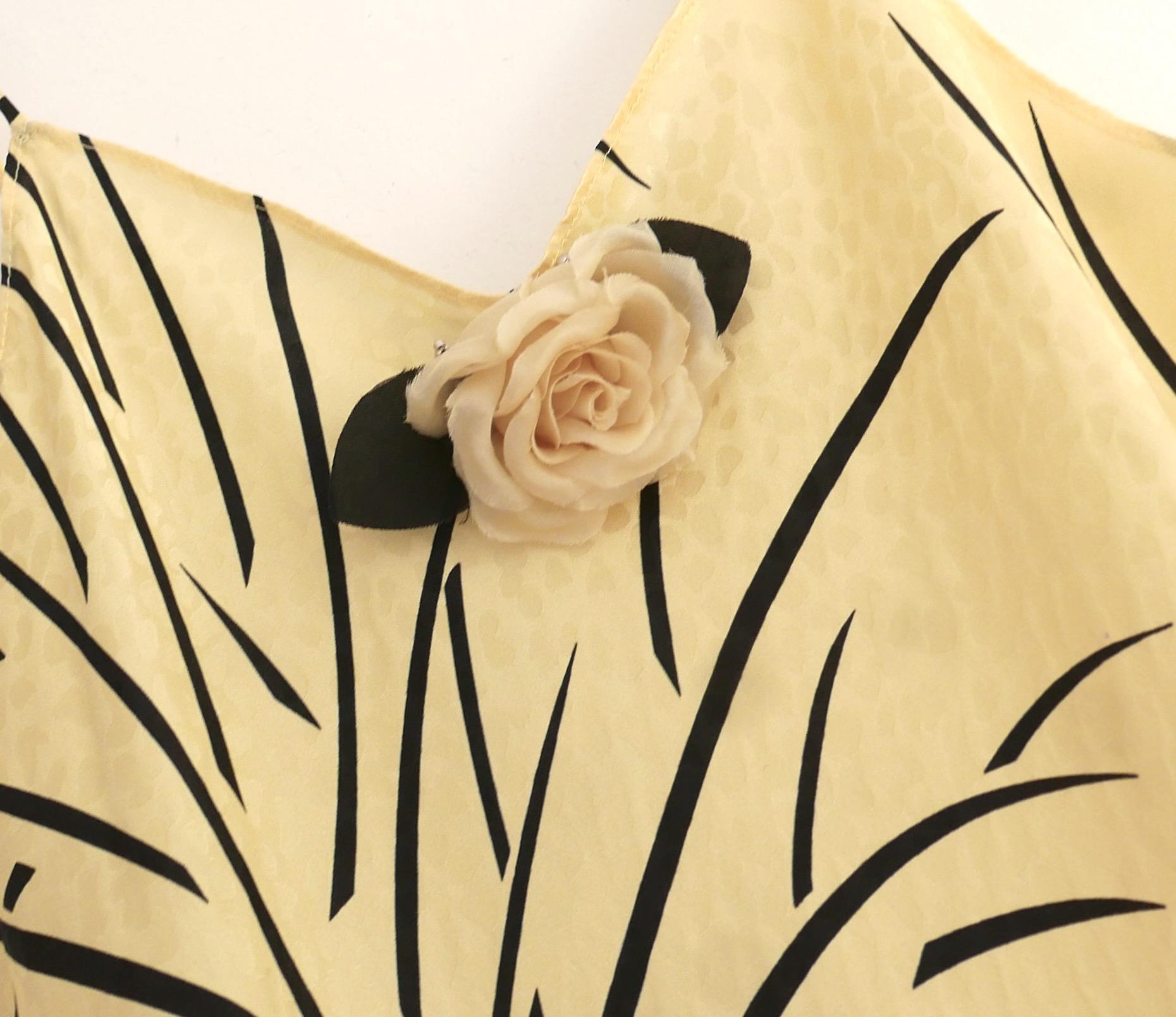 Women's Rodarte yellow silk corsage embellished slip dress For Sale