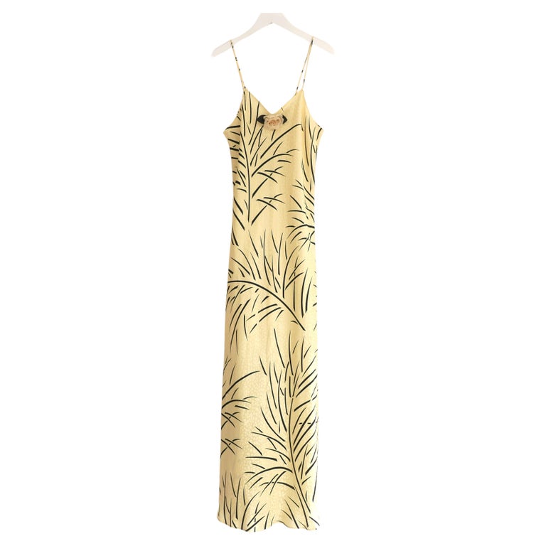 Rodarte yellow silk corsage embellished slip dress For Sale at 1stDibs