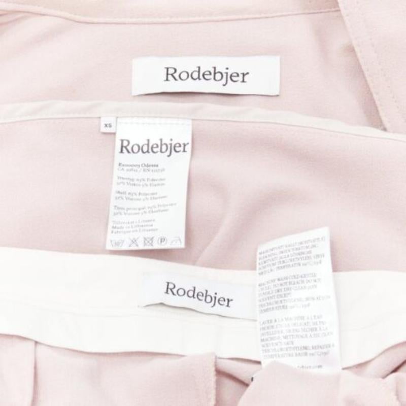 RODEBJER Odessa dusty pink belted long line robe jacket wide pants set XS 6