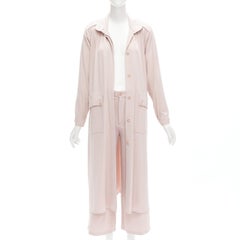 RODEBJER Odessa dusty pink belted long line robe jacket wide pants set XS