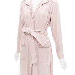 RODEBJER Odessa dusty pink belted long line robe jacket wide pants set XS