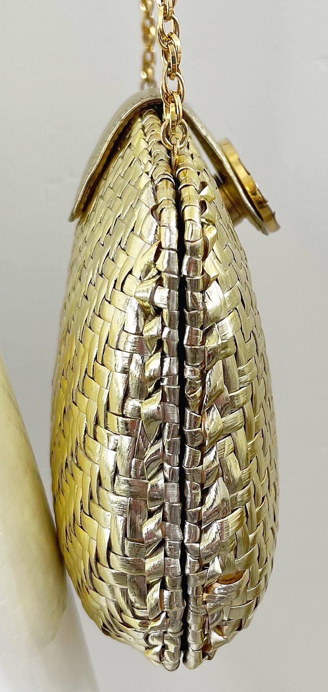 RODO 1980er Jahre Gold Korbweide beschichtetes Stroh Vintage 80er Jahre Handtasche Crossbody Clutch Bag im Angebot 6