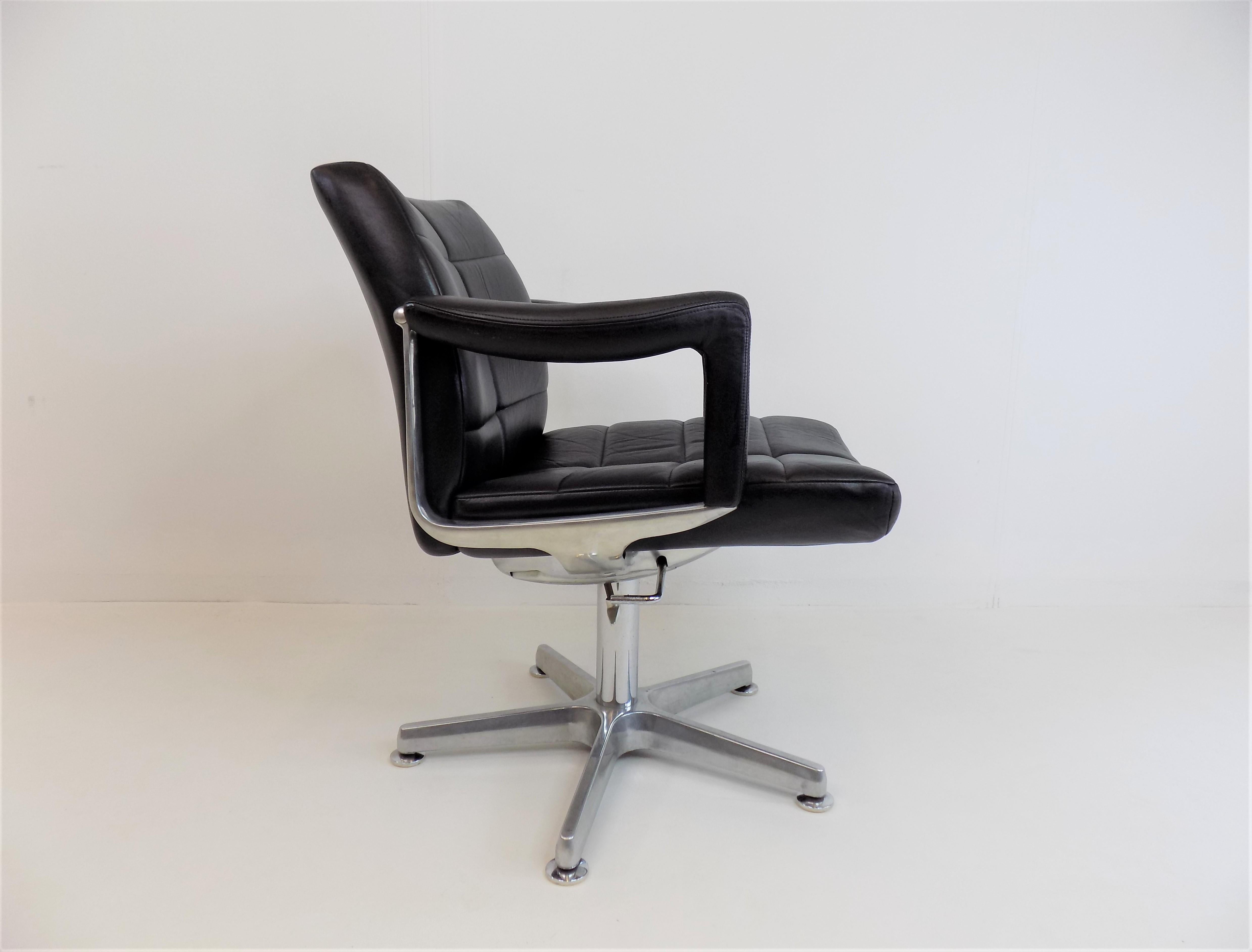 Mid-20th Century Röder Söhne Leather Office Chair by Miller Borgsen