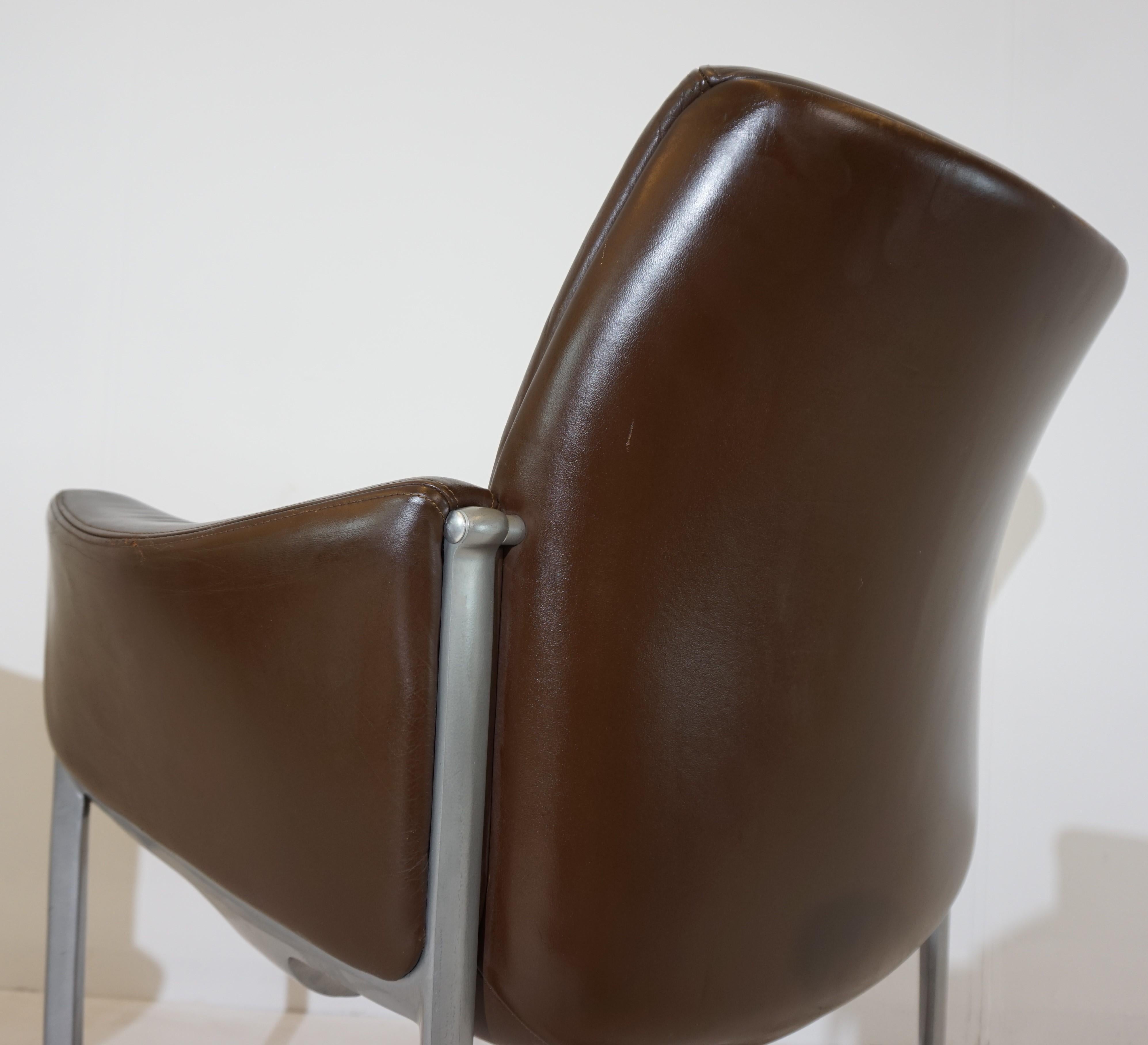 Röder Söhne Set of 3 leather office/dining room chairs by Miller Borgsen 4