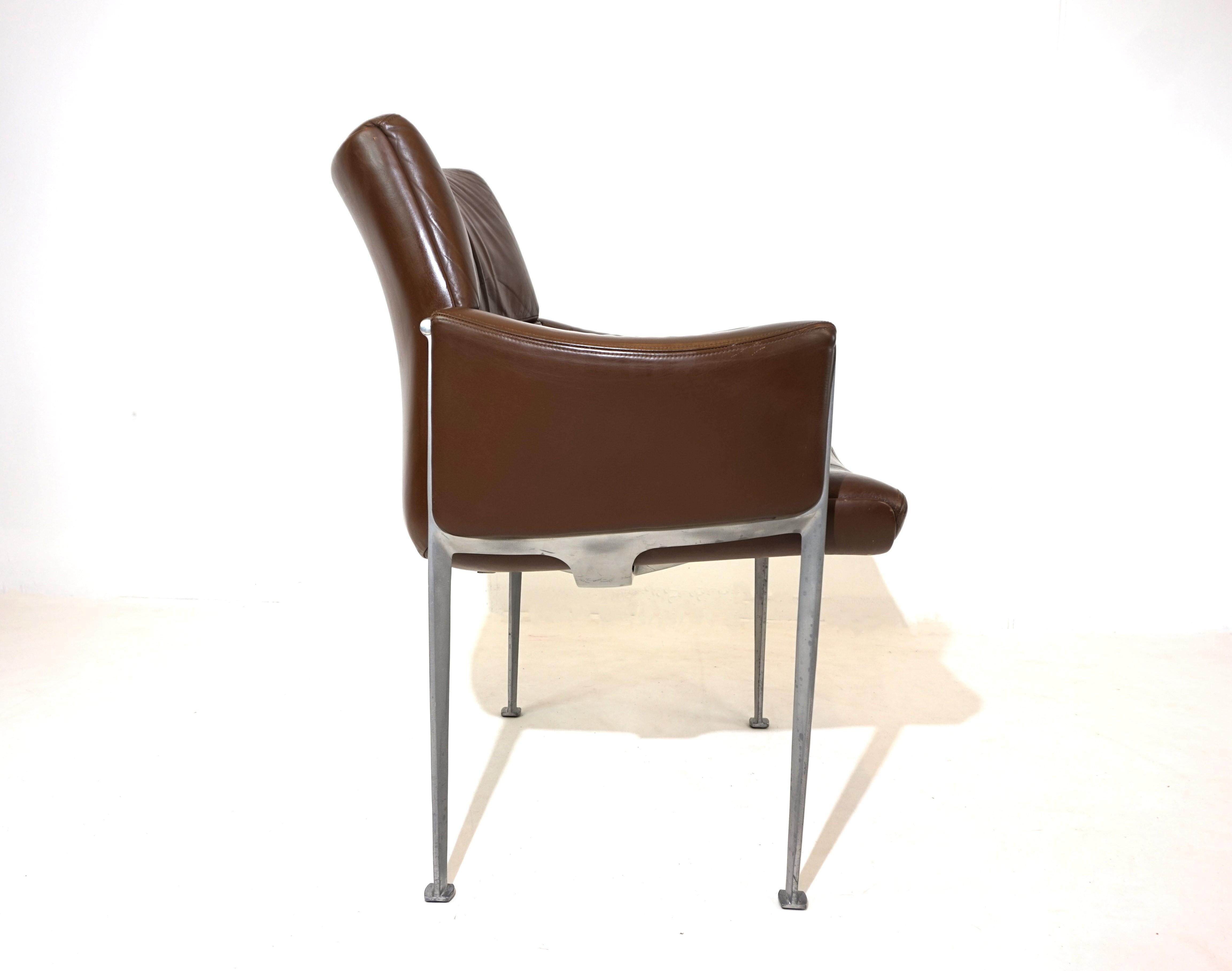 Röder Söhne Set of 3 leather office/dining room chairs by Miller Borgsen 8