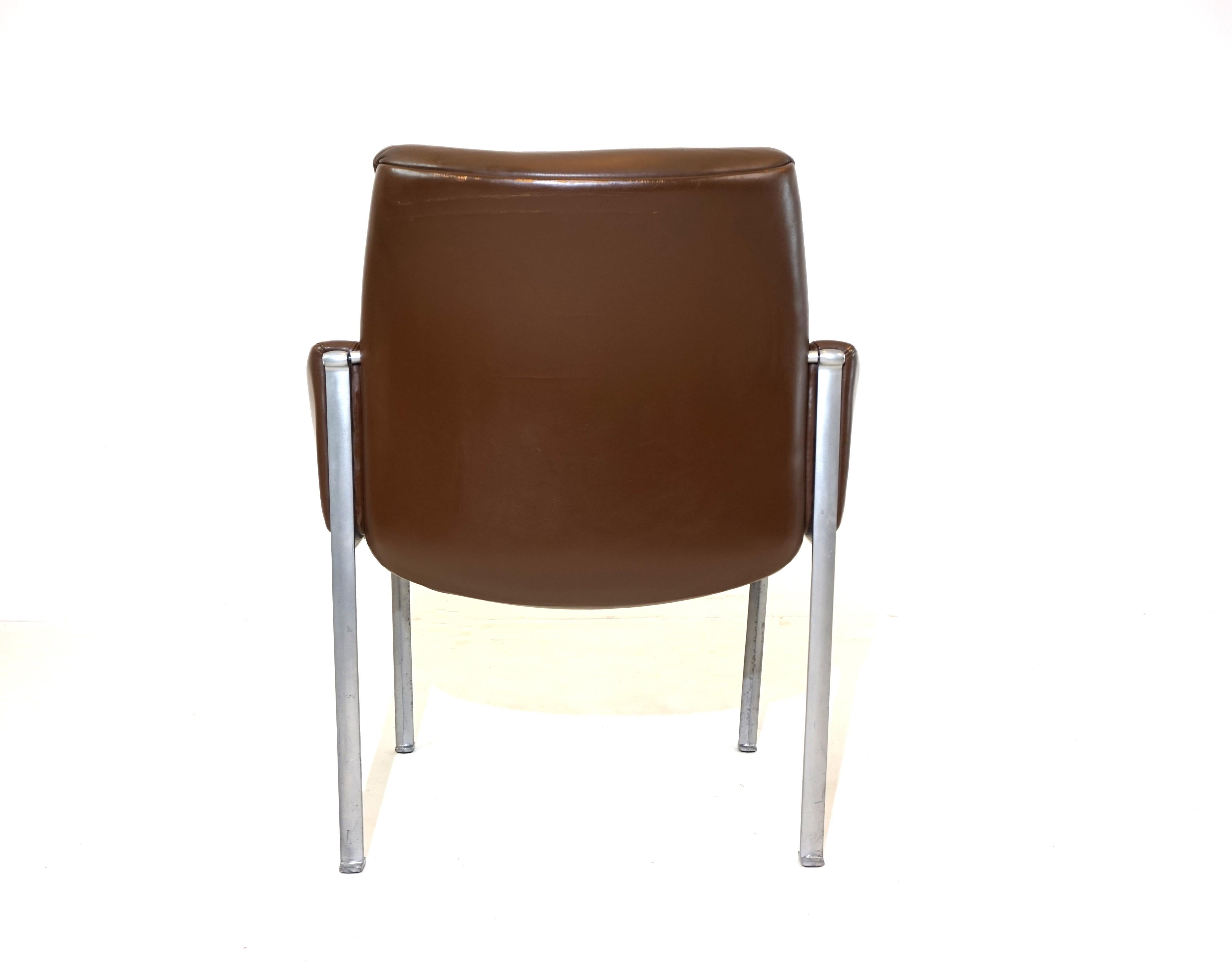 Röder Söhne Set of 3 leather office/dining room chairs by Miller Borgsen 9