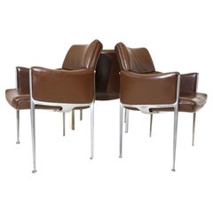 Röder Söhne Ensemble de 3 chaises de bureau/salle à manger en cuir par Miller Borgsen