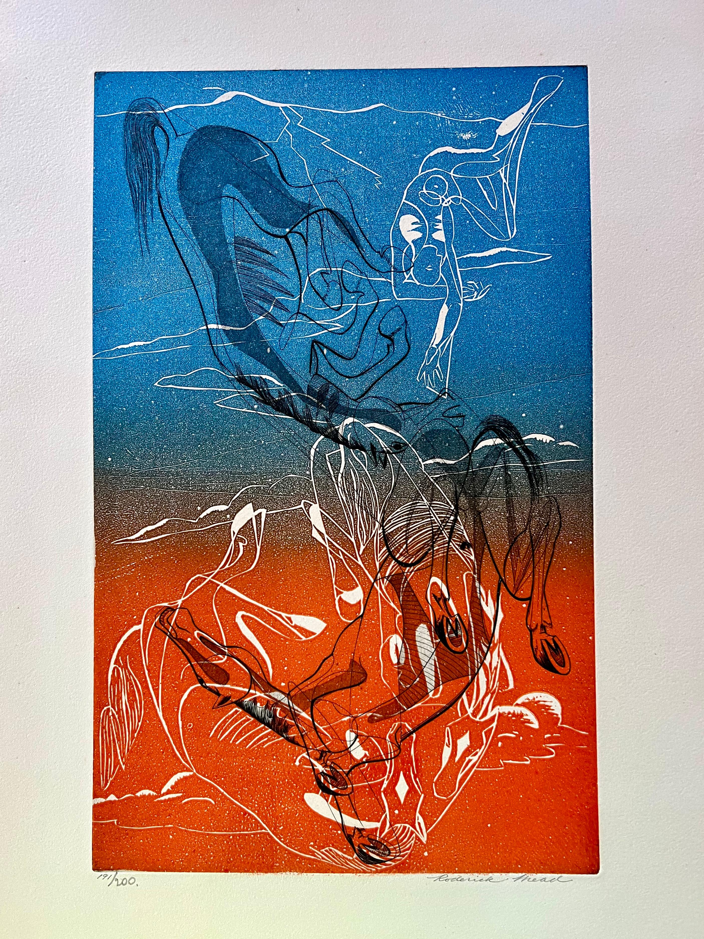 Roderick Mead Abstract Painting - Phaeton, original etching