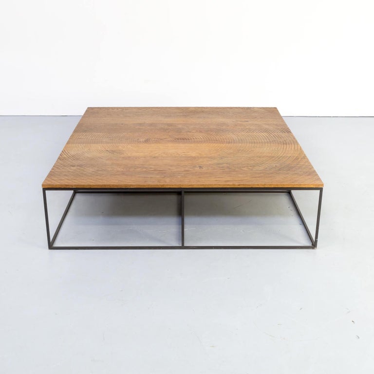 Roderick VOS ‘Log’ Oak Metal Coffee Table for Linteloo For Sale at 1stDibs