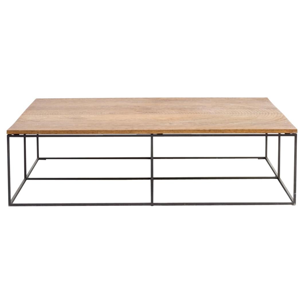 Roderick VOS ‘Log’ Oak Metal Coffee Table for Linteloo For Sale