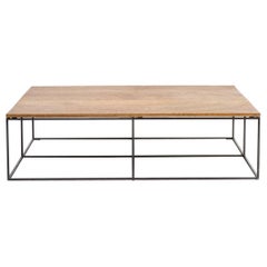 Roderick VOS ‘Log’ Oak Metal Coffee Table for Linteloo