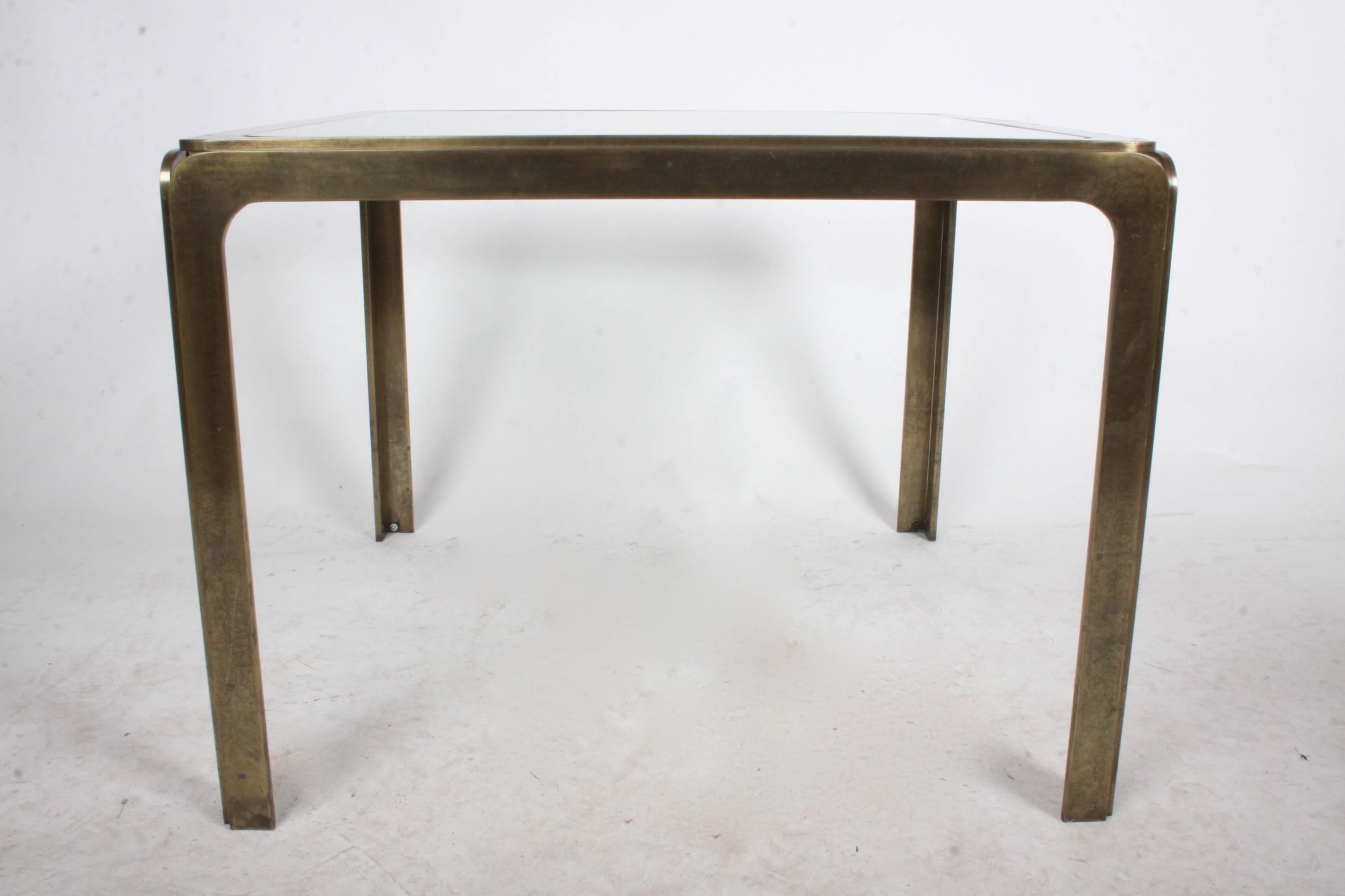 Mid-Century Modern Table d'appoint en bronze Rodger Sprunger pour Dunbar Style en vente
