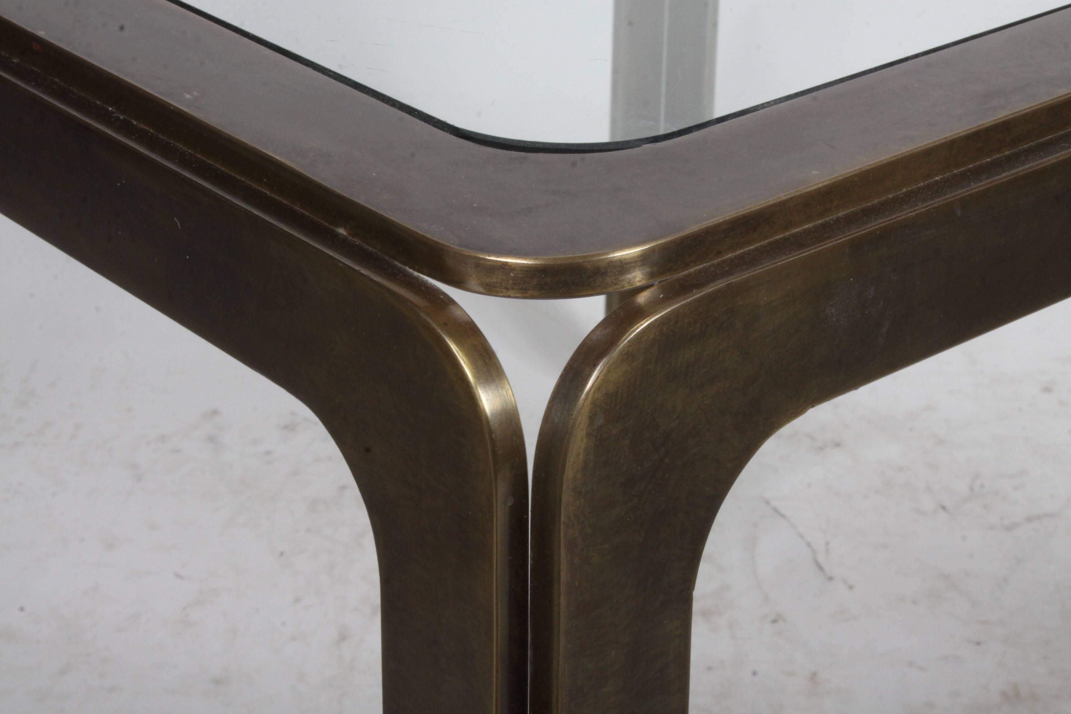 Mid-20th Century Rodger Sprunger for Dunbar Style Bronze Occasional Table For Sale