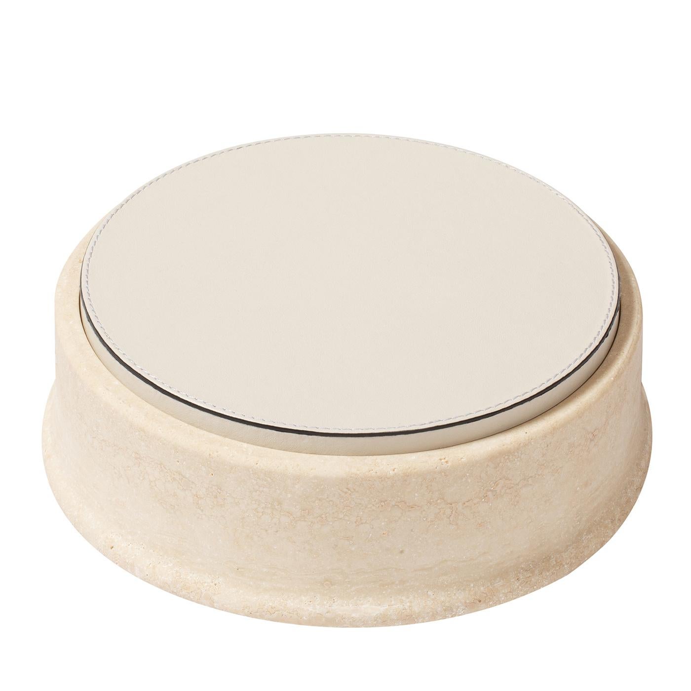 Rodi Marble Box Round Small by Giobagnara In New Condition For Sale In Milan, IT
