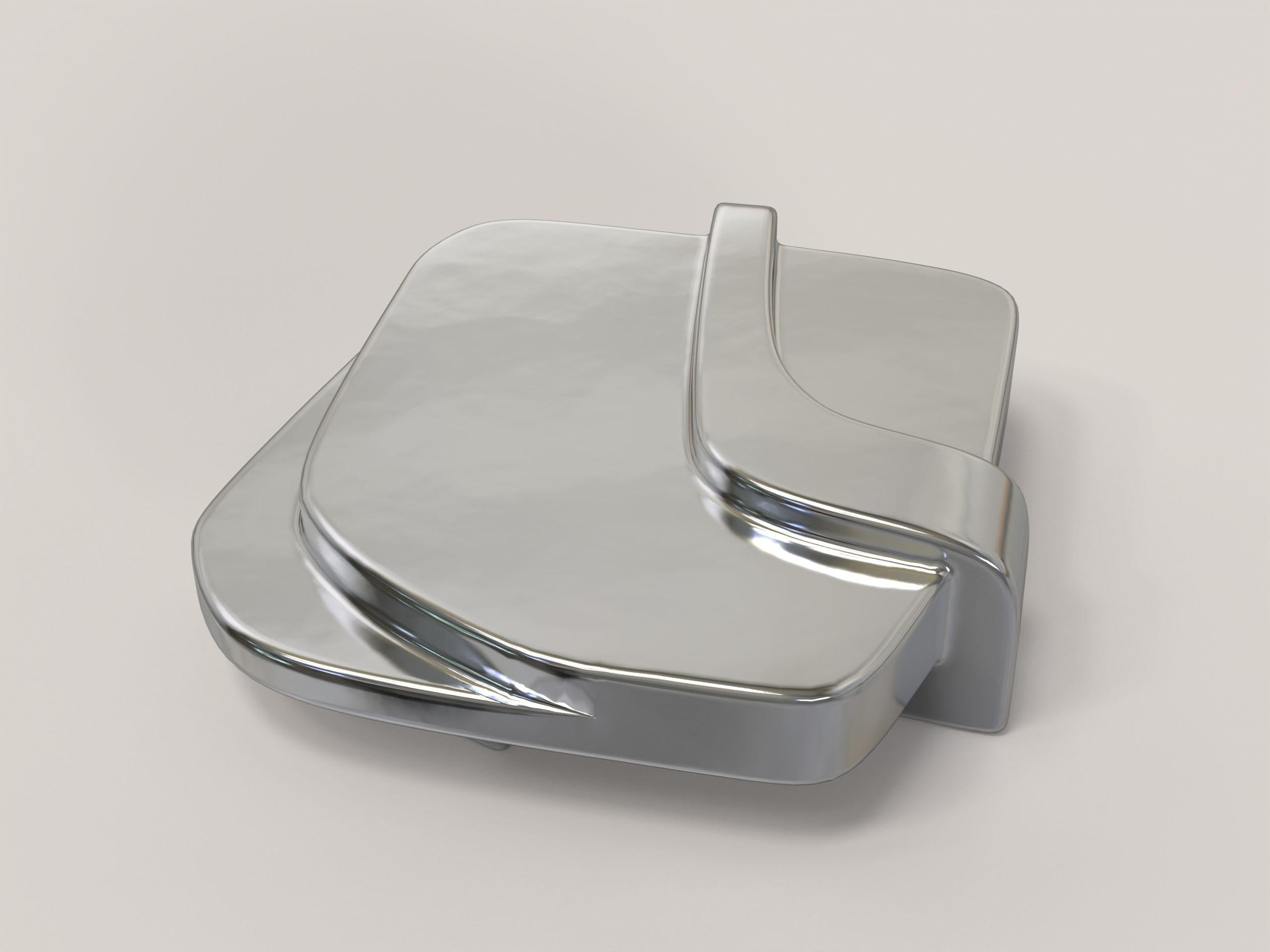 Italian Rodi Silver V2 Low Table by Edizione Limitata For Sale