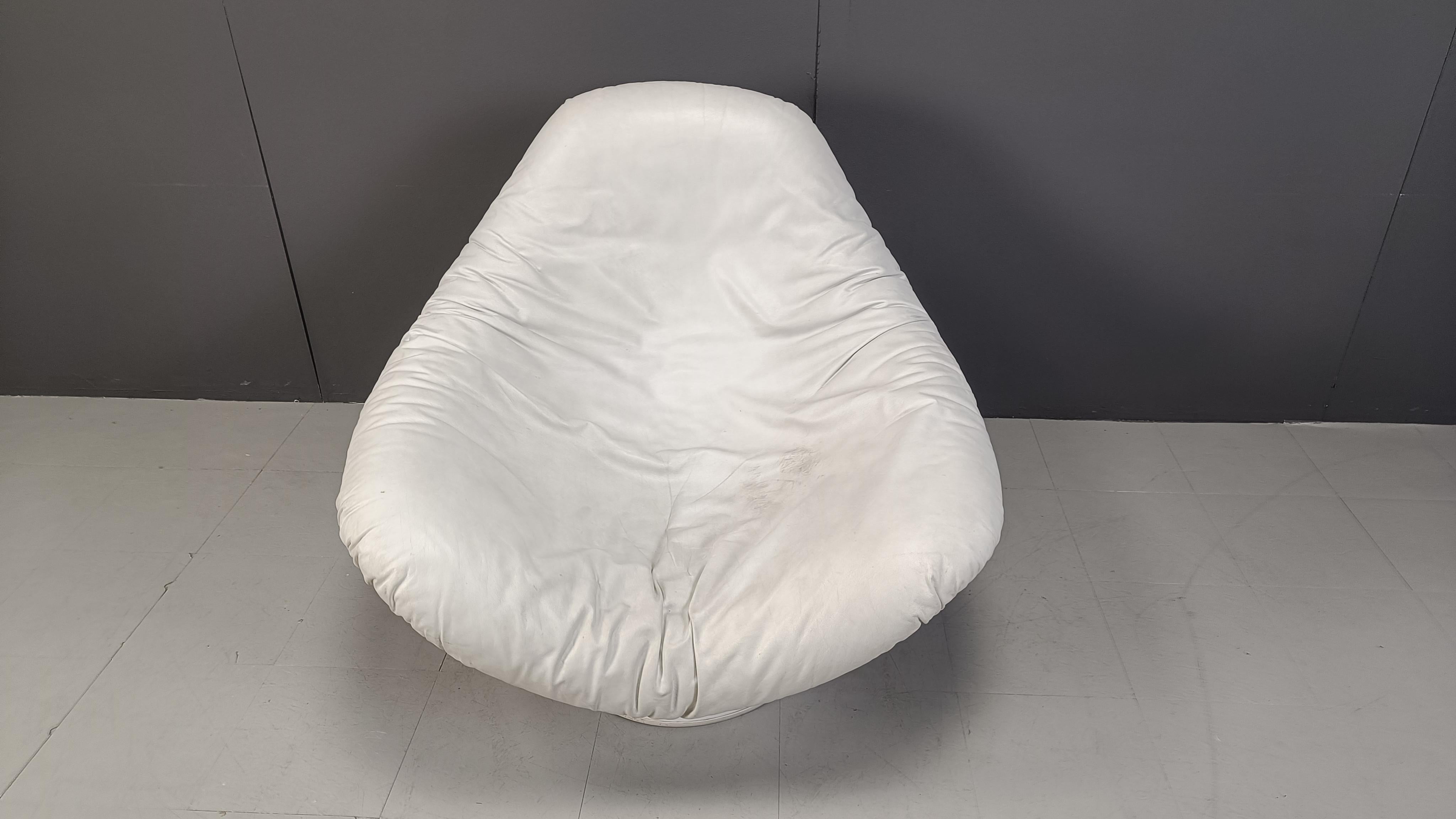 Cuir Fauteuil de salon Rodica de Mario Brunu pour Comfort Italie, 1968