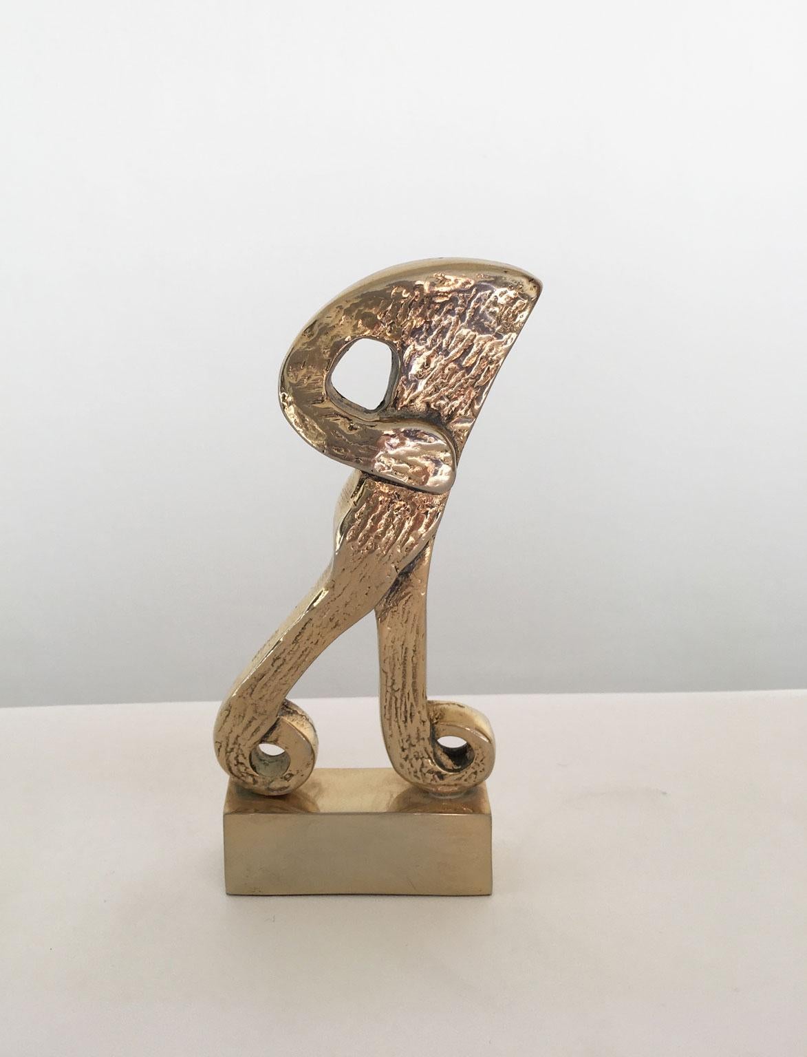 1980 Italia Postmoderna Rodica Tanasescu Escultura abstracta de bronce Maratoneta en venta 1