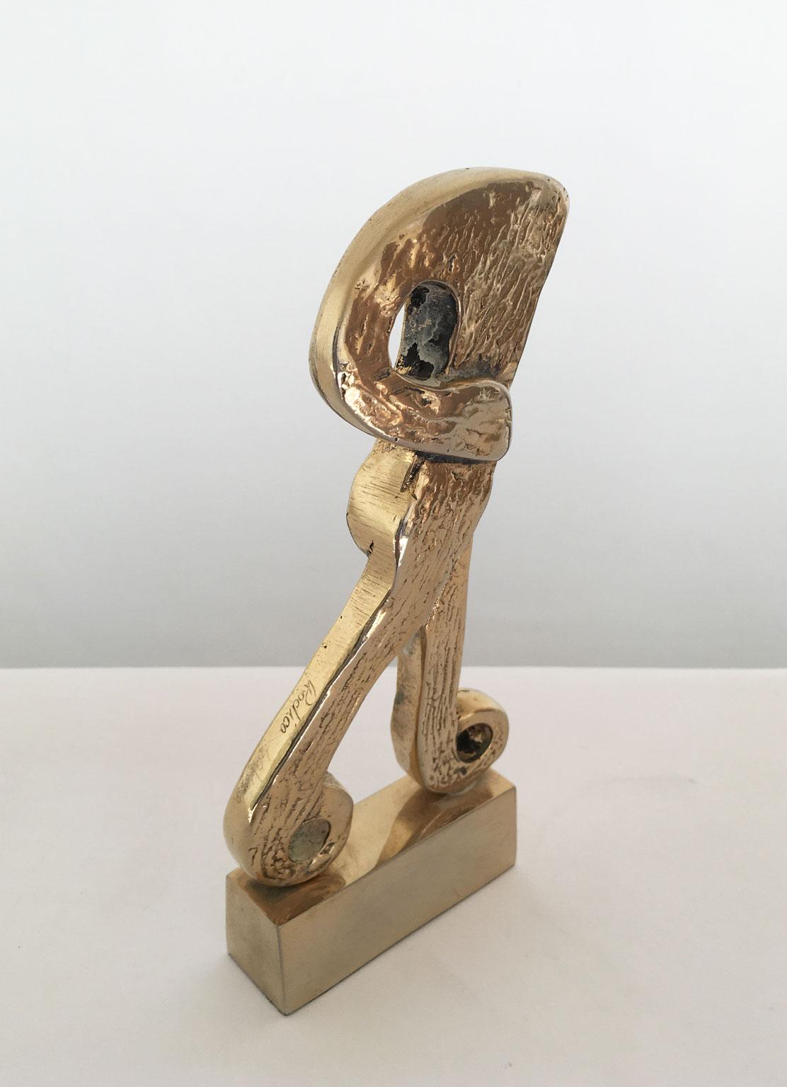 1980 Italia Postmoderna Rodica Tanasescu Escultura abstracta de bronce Maratoneta en venta 2