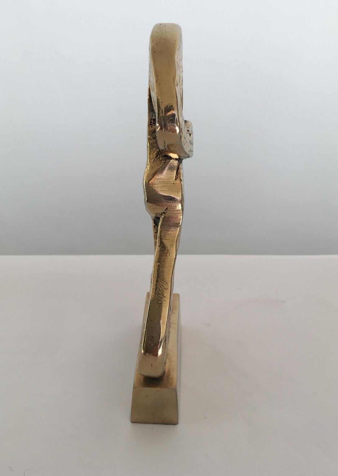1980 Italia Postmoderna Rodica Tanasescu Escultura abstracta de bronce Maratoneta en venta 3