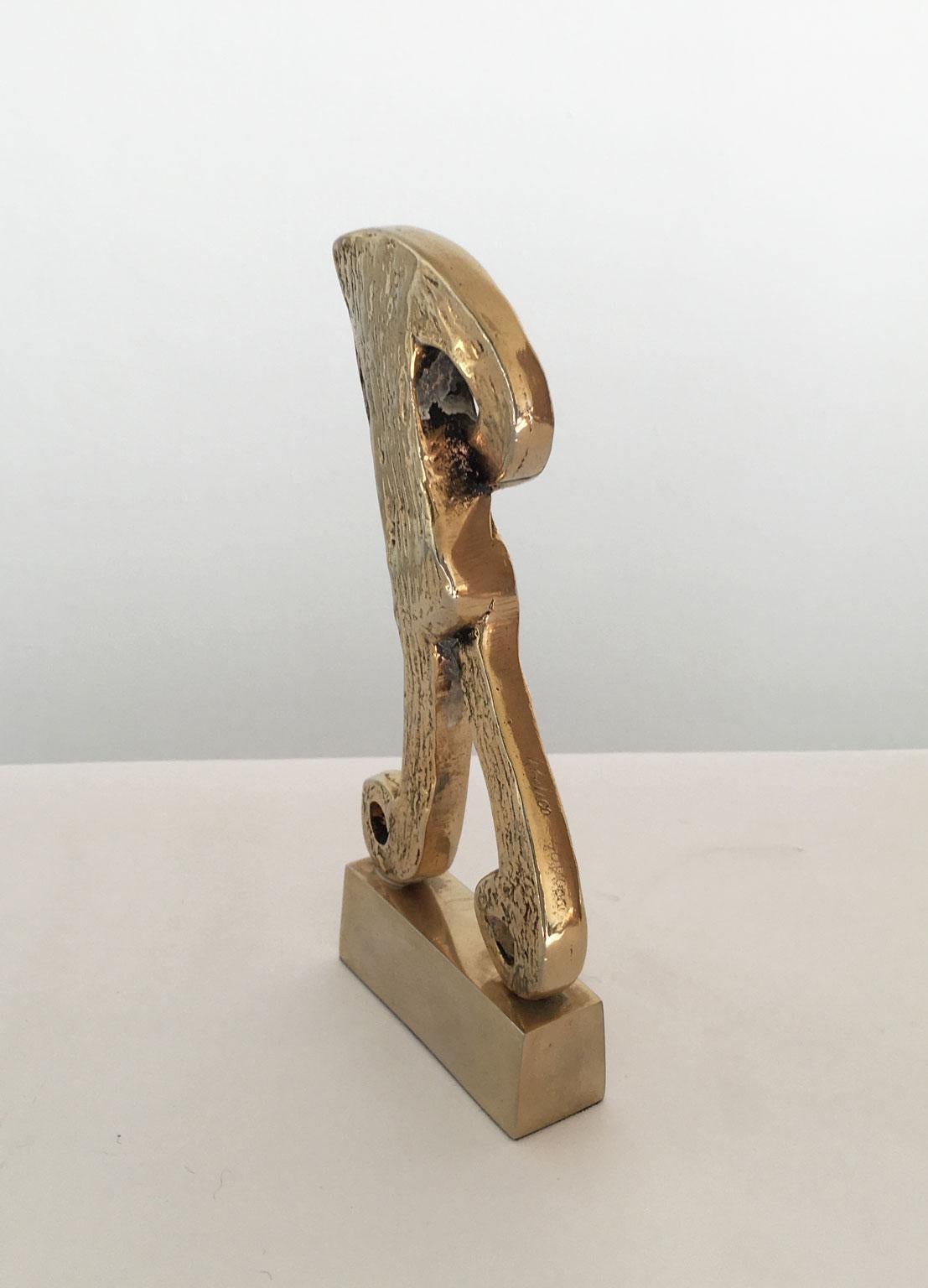 1980 Italia Postmoderna Rodica Tanasescu Escultura abstracta de bronce Maratoneta en venta 5