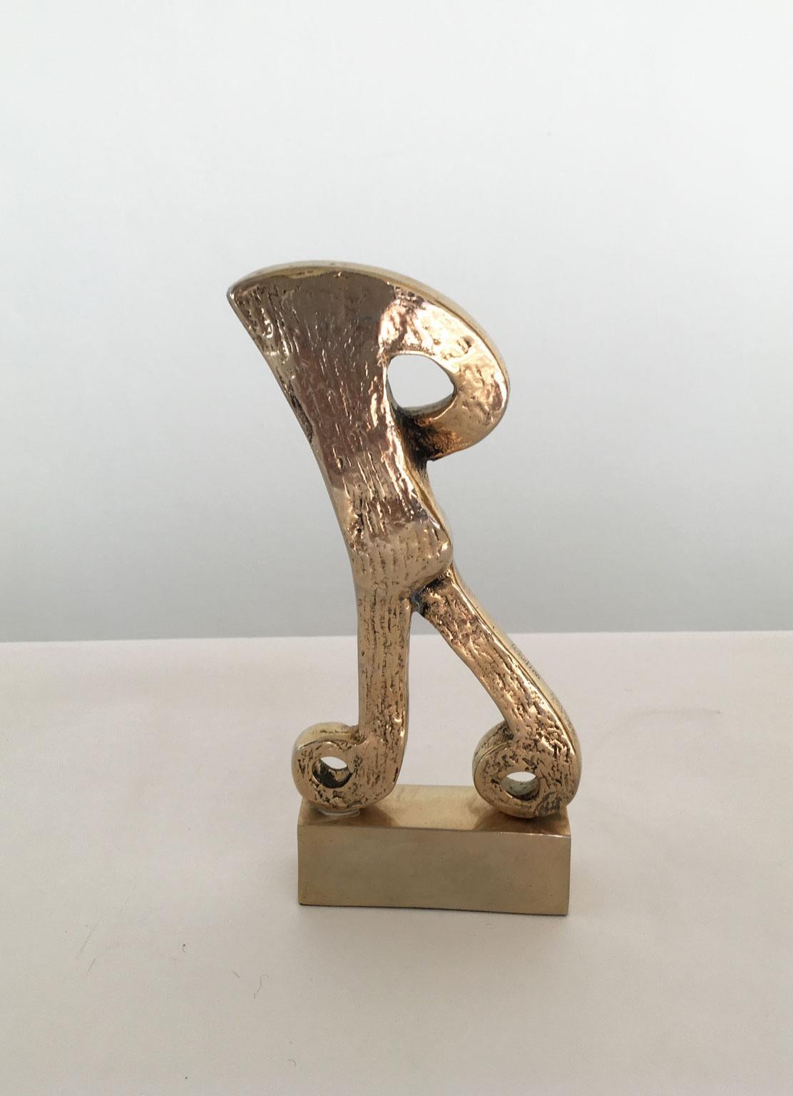 1980 Italia Postmoderna Rodica Tanasescu Escultura abstracta de bronce Maratoneta en venta 6