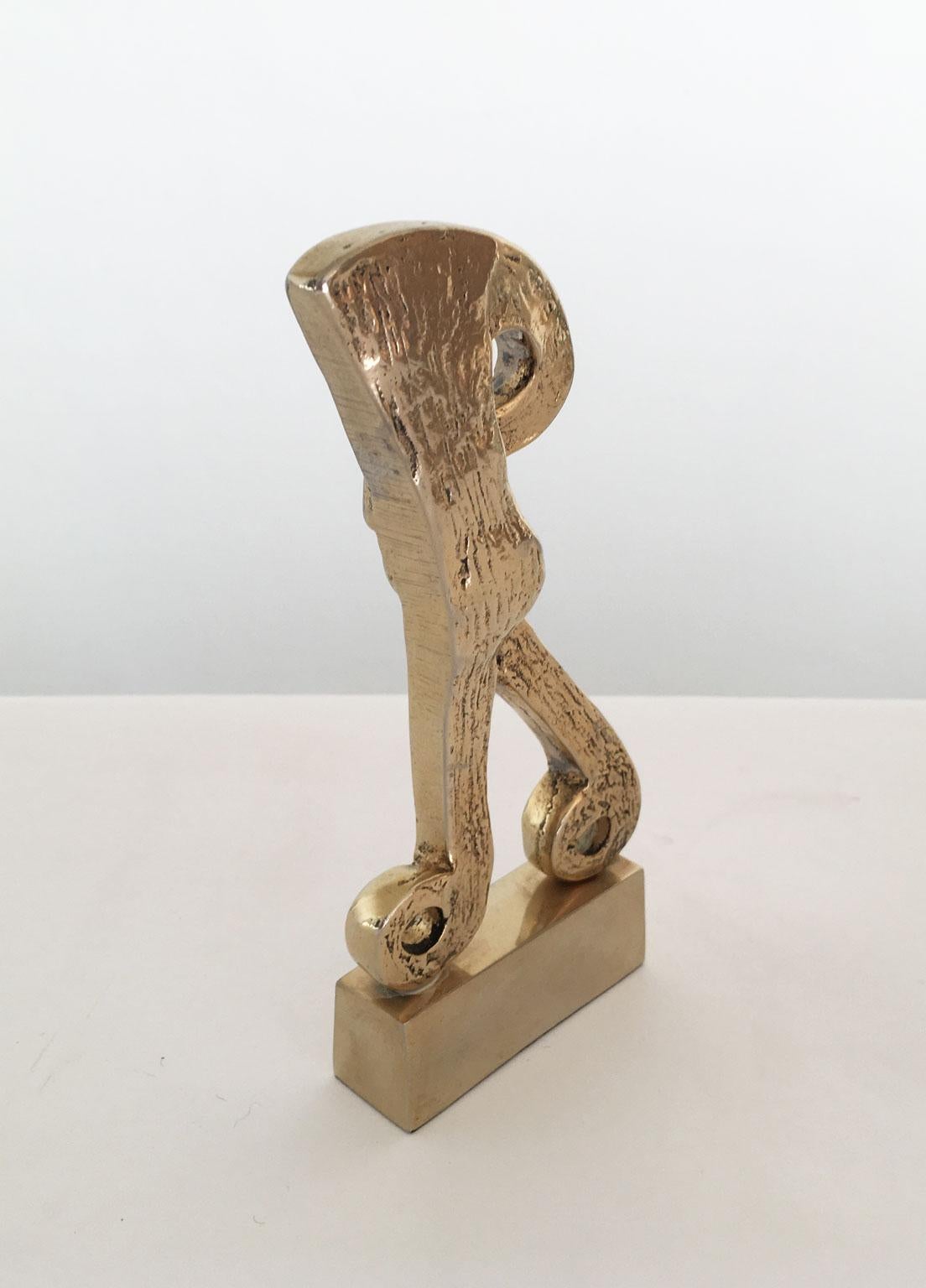 1980 Italia Postmoderna Rodica Tanasescu Escultura abstracta de bronce Maratoneta en venta 7