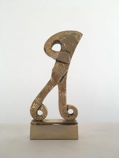 1980 Italy Post-Modern Rodica Tanasescu Bronze Abstract Sculpture Maratoneta