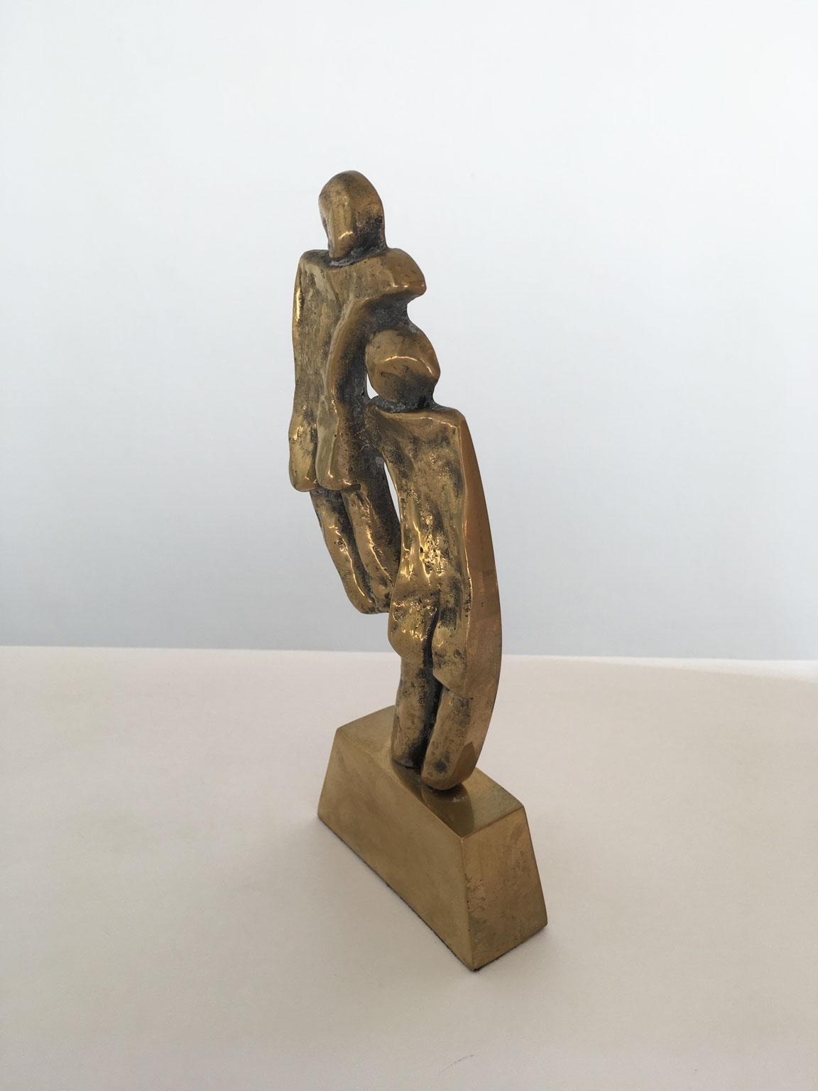 1980 Italy Post-Modern Rodica Tanasescu Bronze Abstract Sculpture Title Incontro For Sale 9