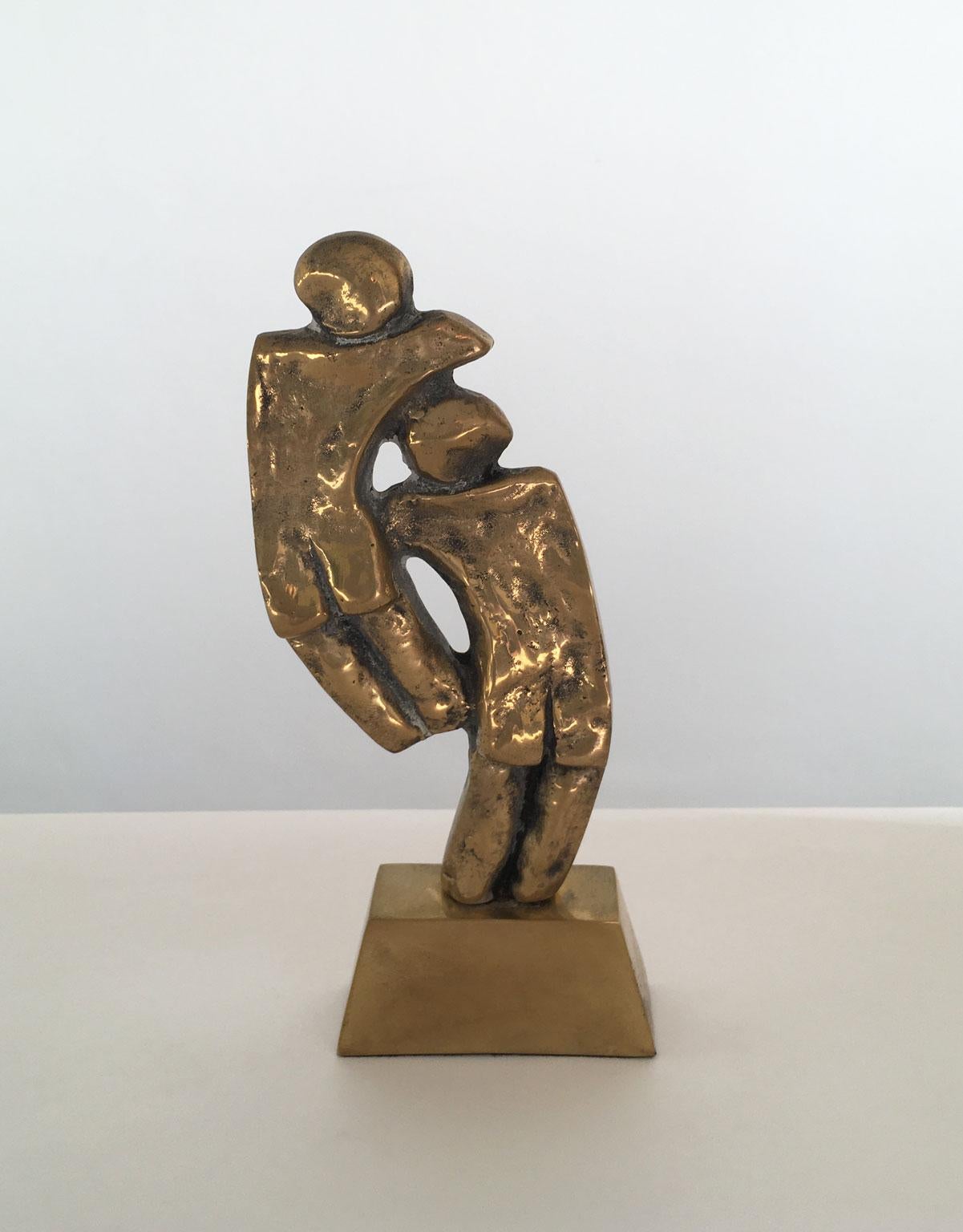 1980 Italy Post-Modern Rodica Tanasescu Bronze Abstract Sculpture Title Incontro For Sale 1